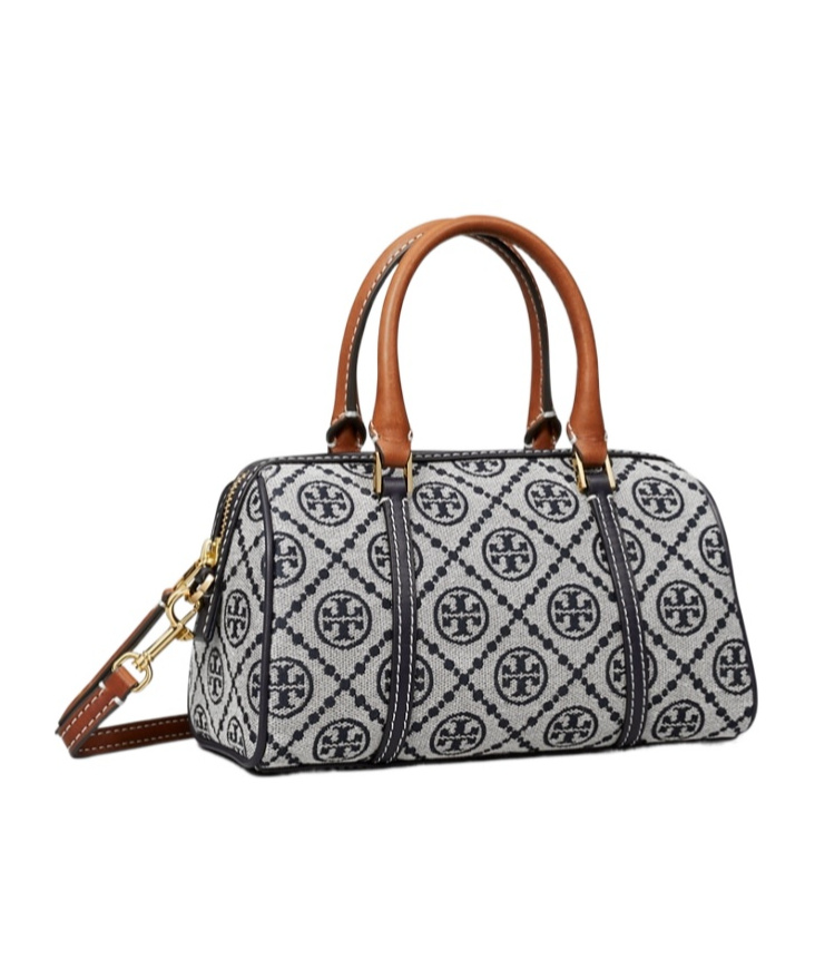 Tory Burch Mini T Monogram Barrel Crossbody Bag In Gray
