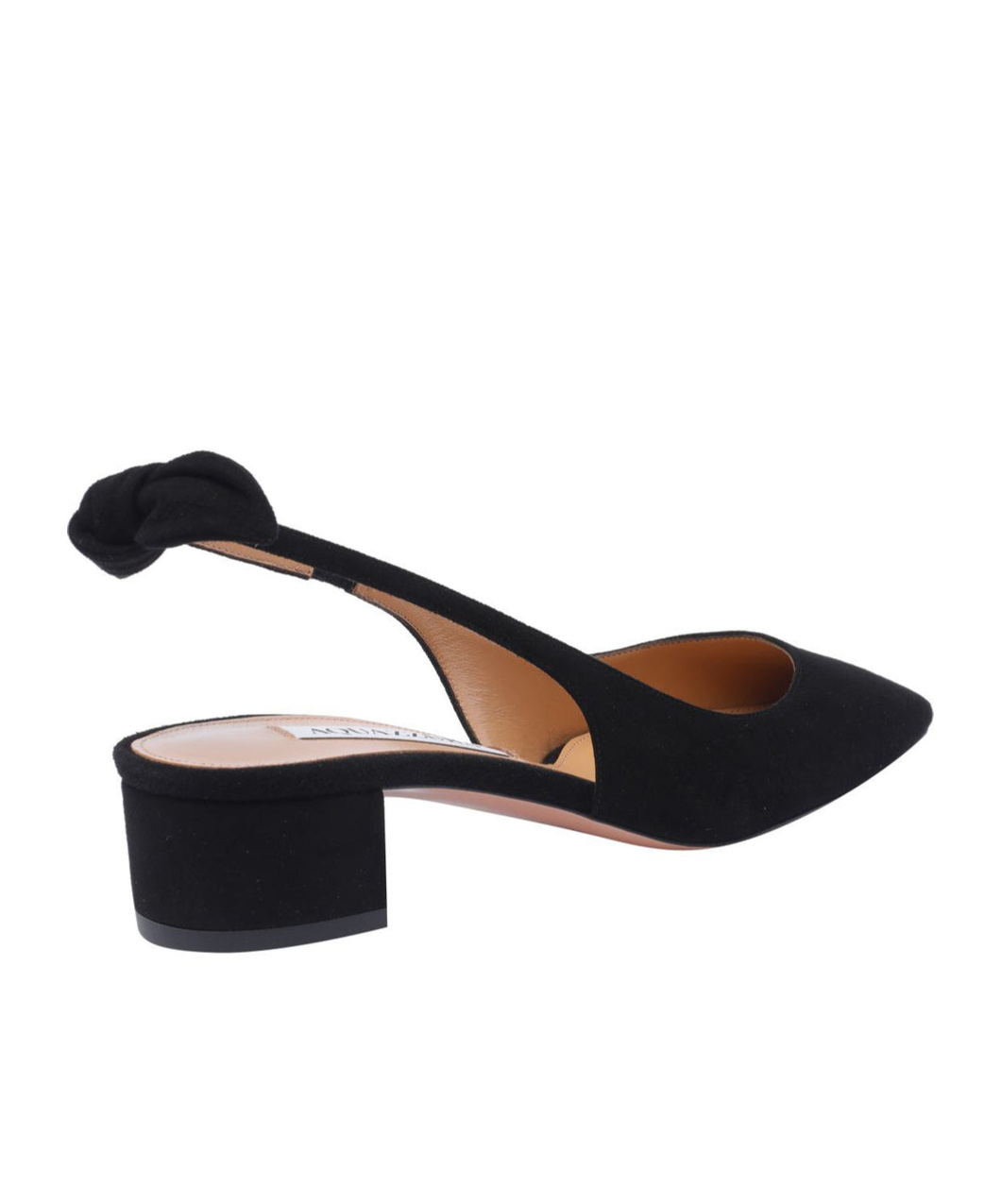 Aquazzura Black Slingback With Bow Detail In Black