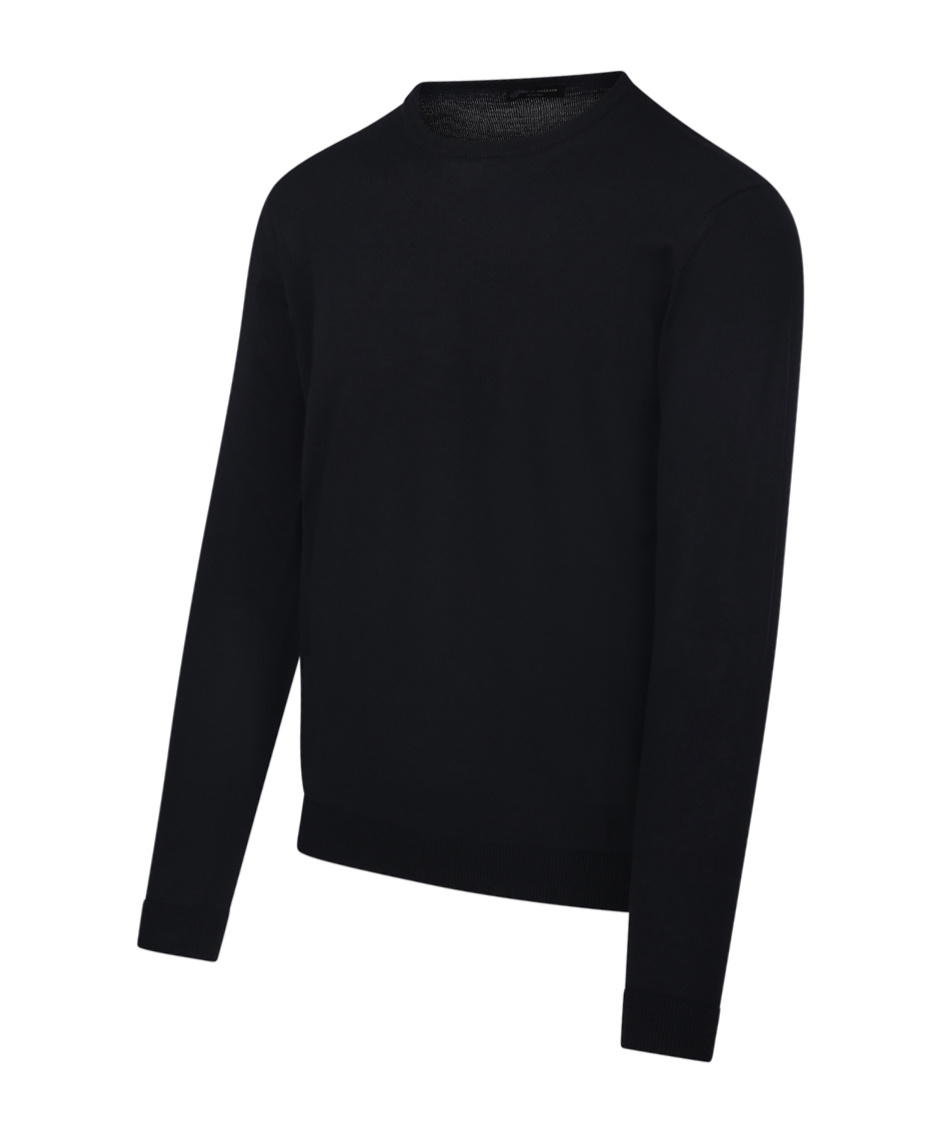 Roberto Collina Ribbed Round Neck Sweater With Long Sleeves In Black