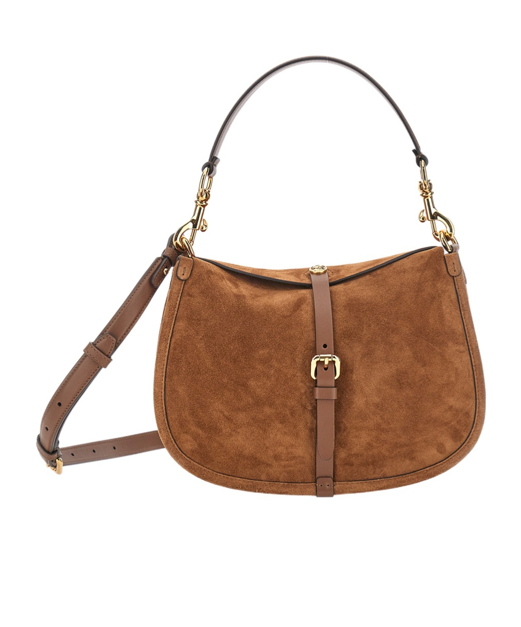 Etro Brown Textured Bag With Front Buckle Detail