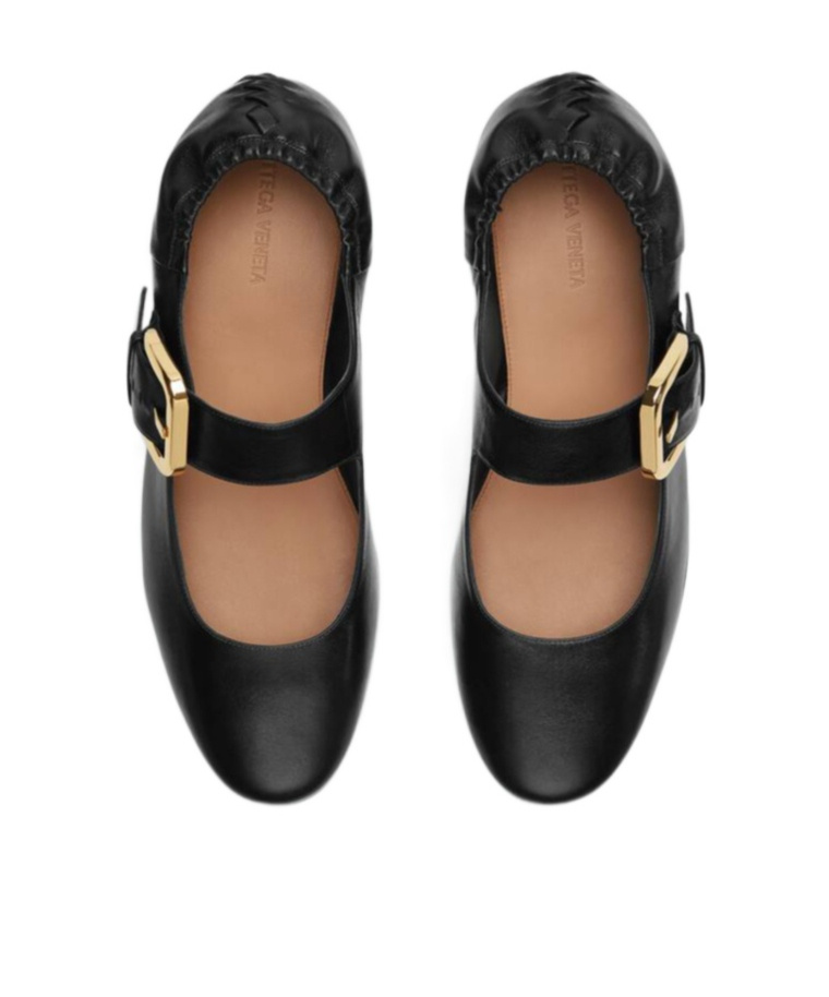 Shop Bottega Veneta Astaire Mary-jane Ballerina In Black