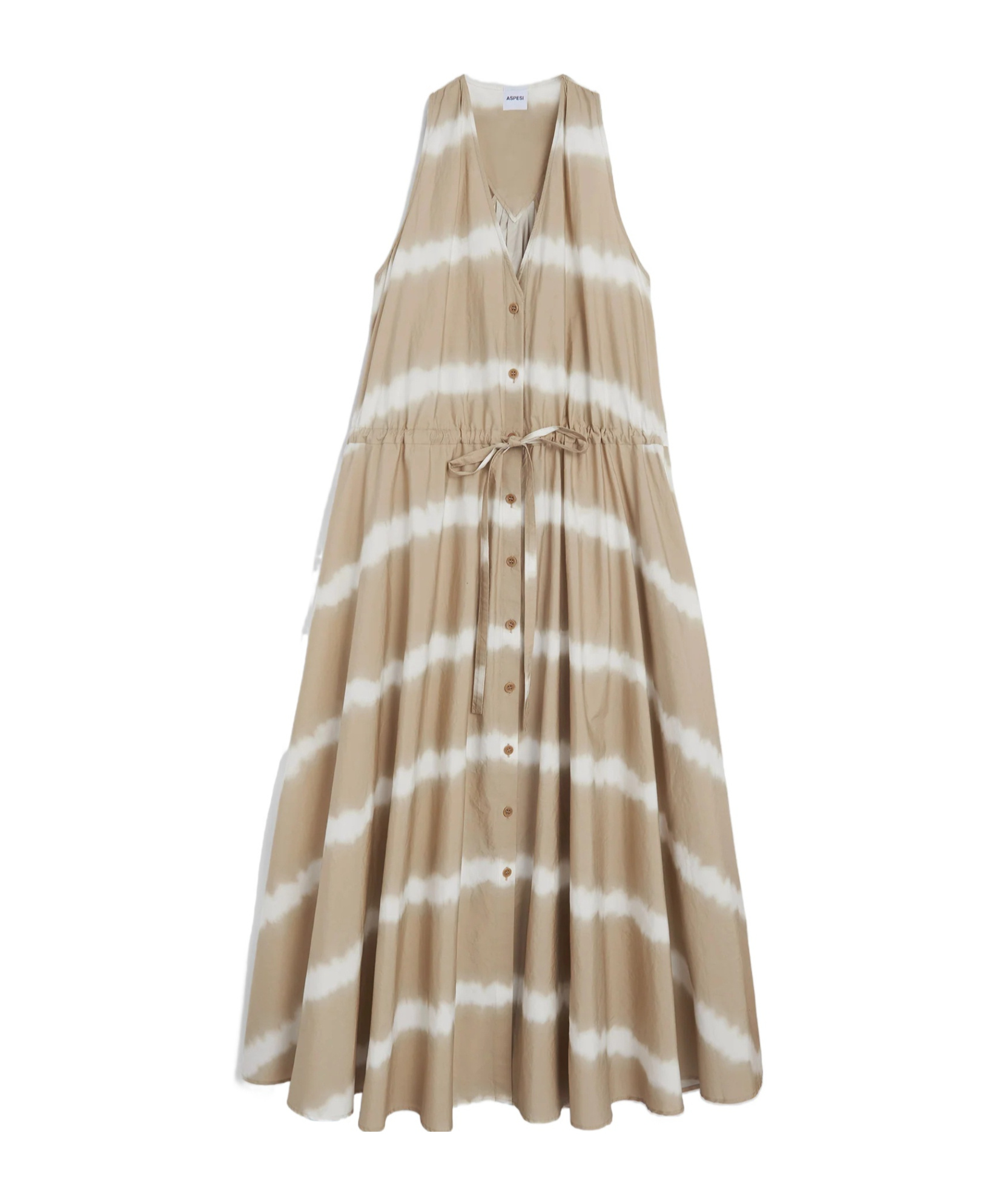 Aspesi Abito In Popeline Con Stampa Tie-dye - Beige In Multi