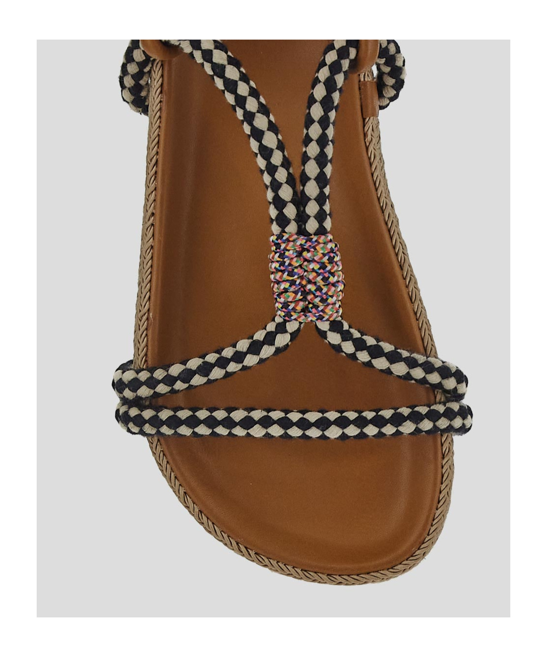 Shop Isabel Marant Round Toe Flat Sandals In Beige
