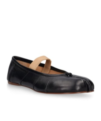 Maison Margiela Lamb Leather Ballerinas With Delicate Instep Strap