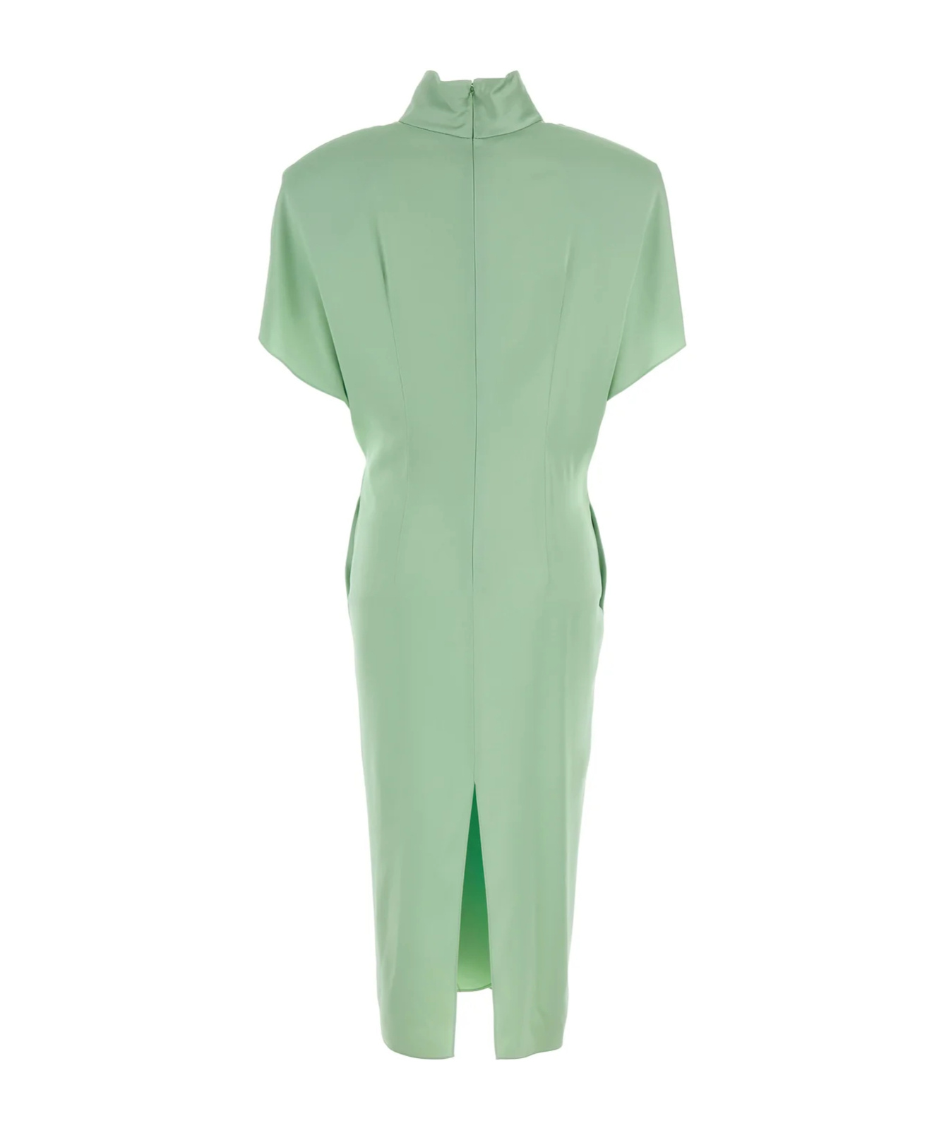 Stella Mccartney Cap-sleeve Halterneck Twist Midi Dress In Green