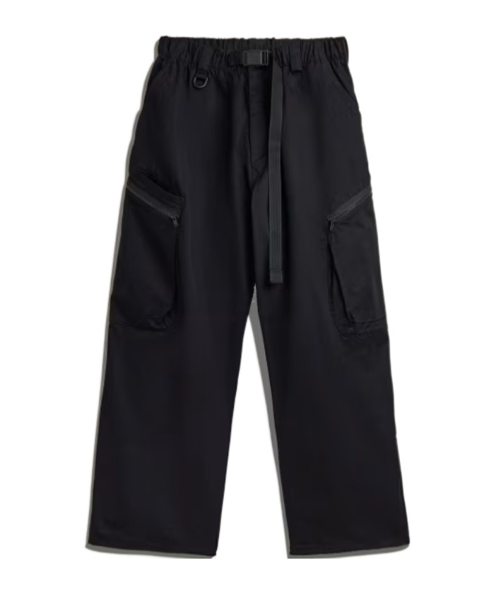 Y-3 Pleated-details Cargo Trousers In Black