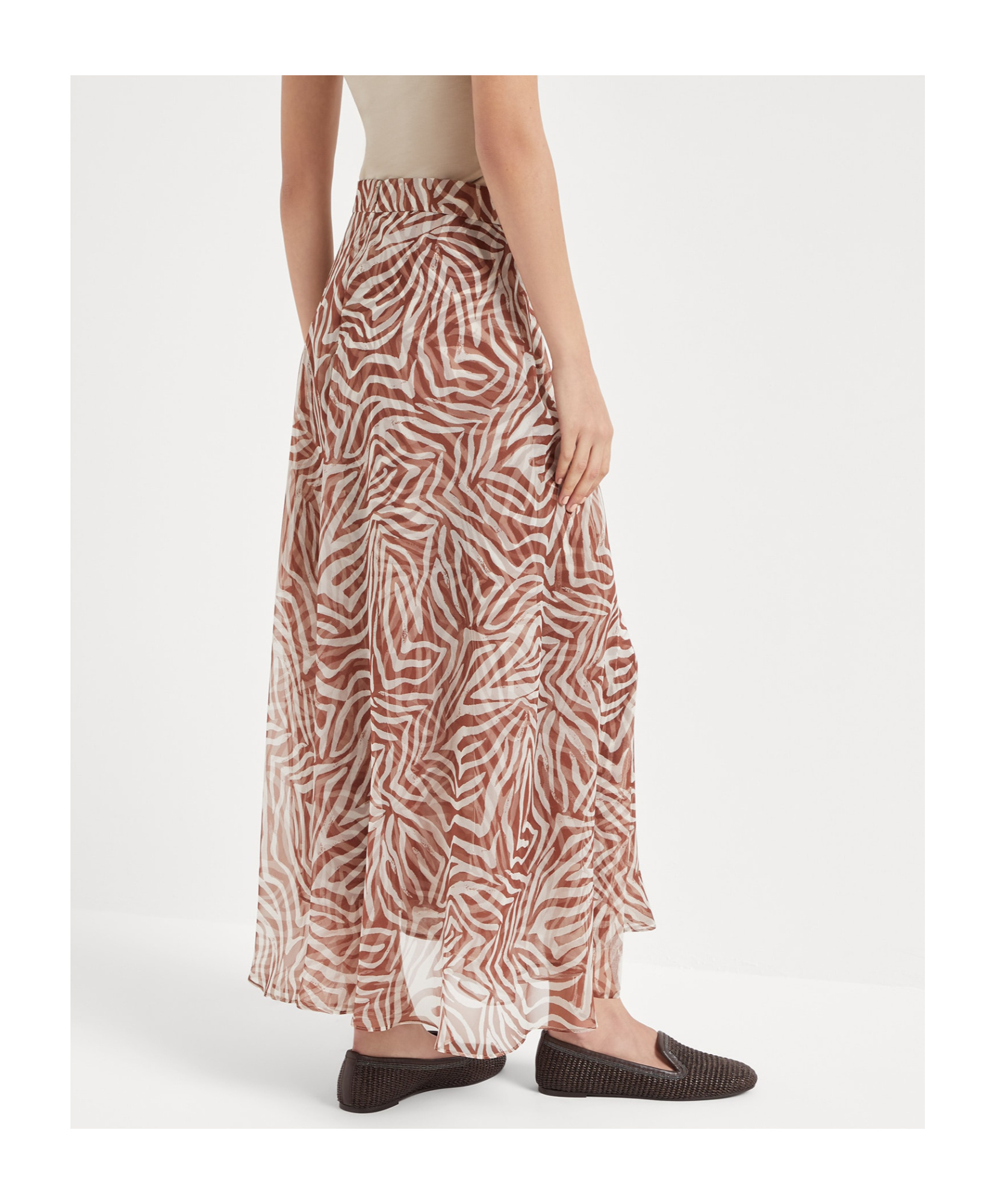 Brunello Cucinelli Paneled Circle Skirts Multicolor In Nude