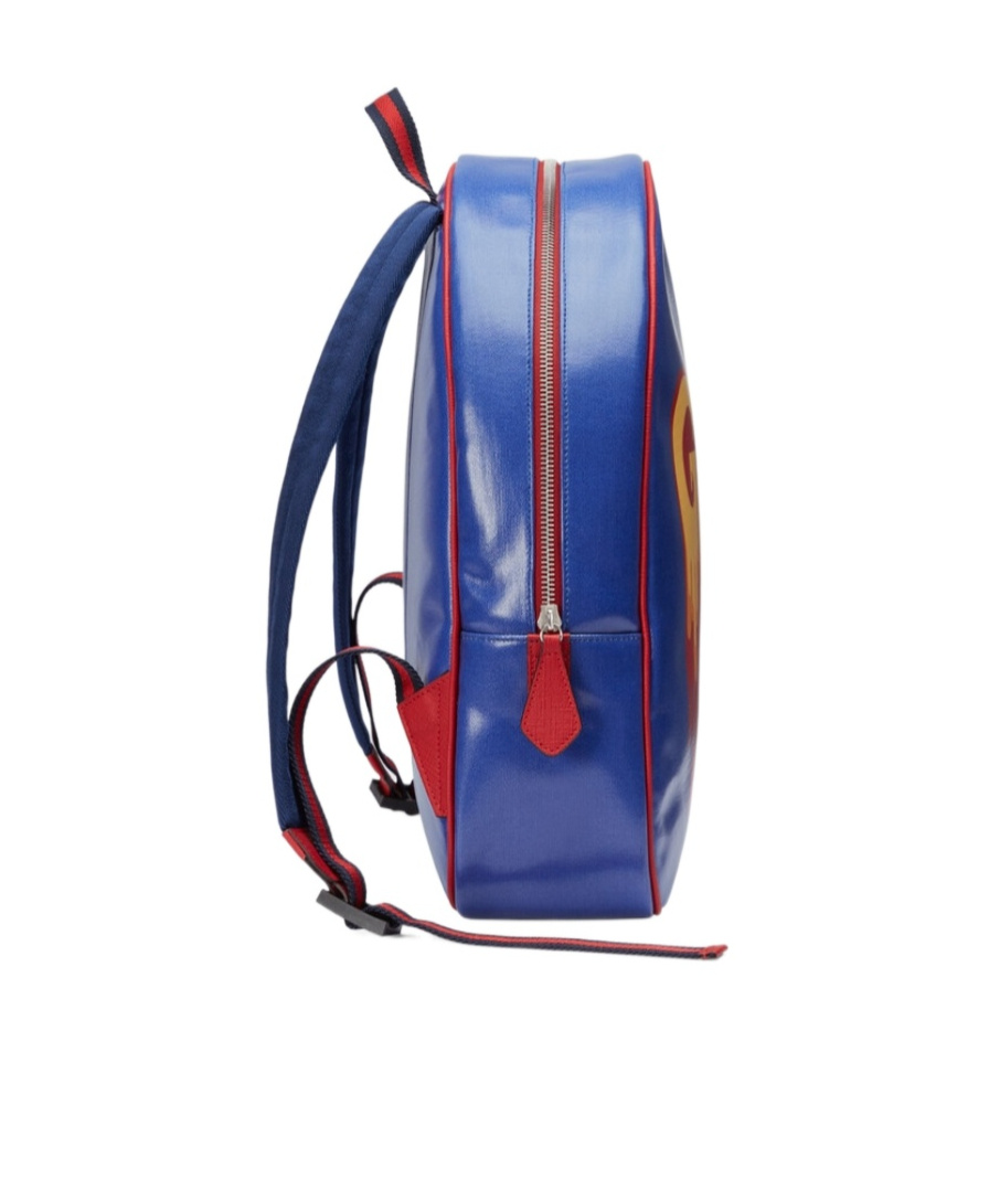 Gucci Drip Logo-print Backpack In Blue
