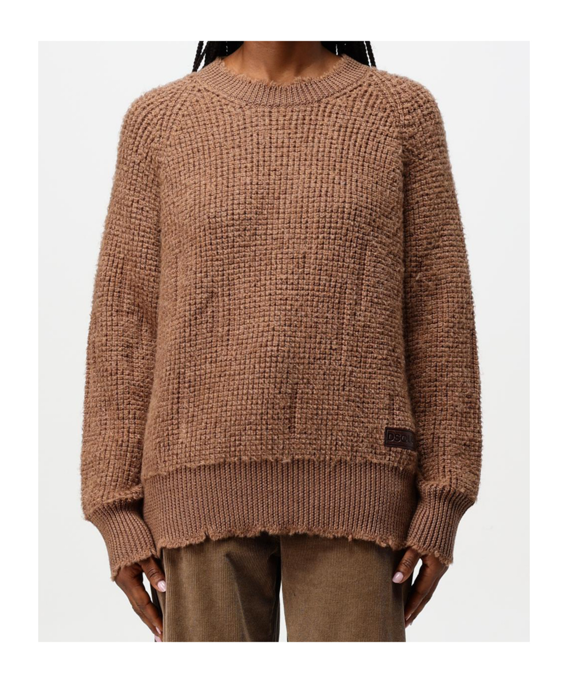 Dsquared2 Long-sleeved Crew Neck Sweater In Brown