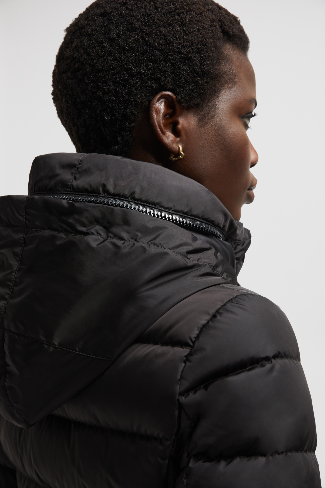 Moncler Flammet Long Down Jacket In Black