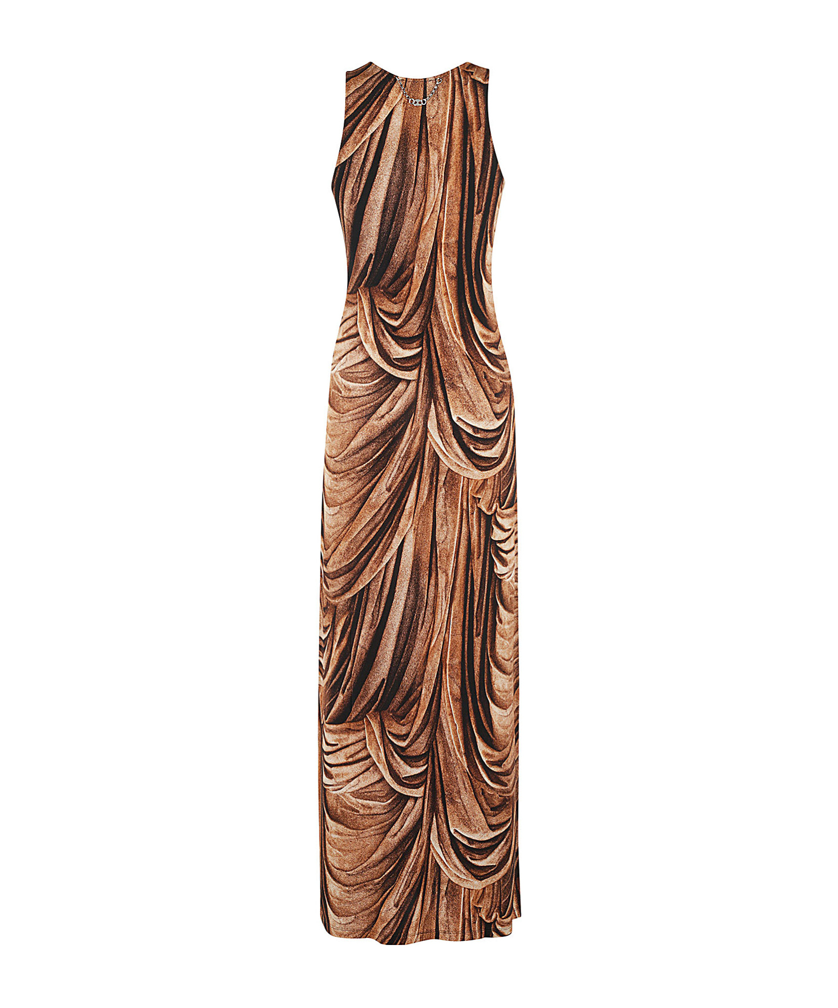 Rabanne Graphic-print Jersey Maxi Dress In Brown