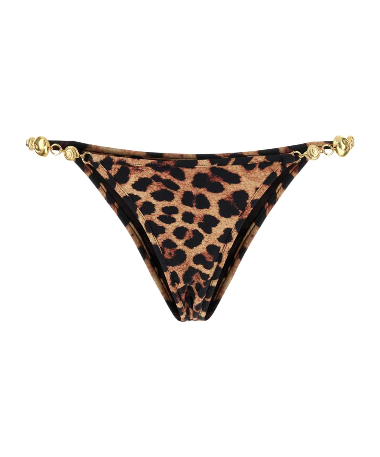 Reina Olga Leopard Print Bikini Bottoms In Animal Print