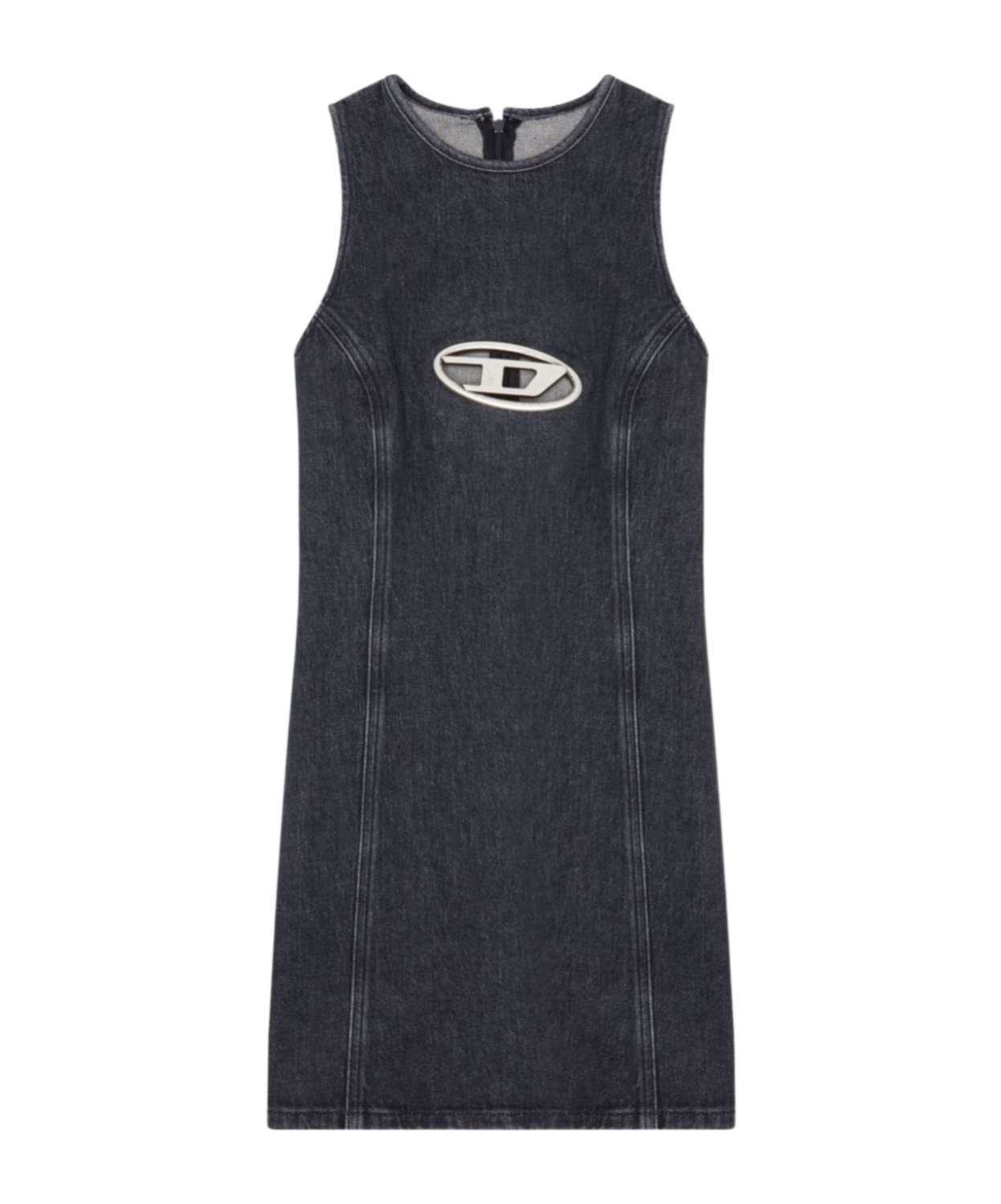 Diesel De-ferriz Logo Mini Dress In Black