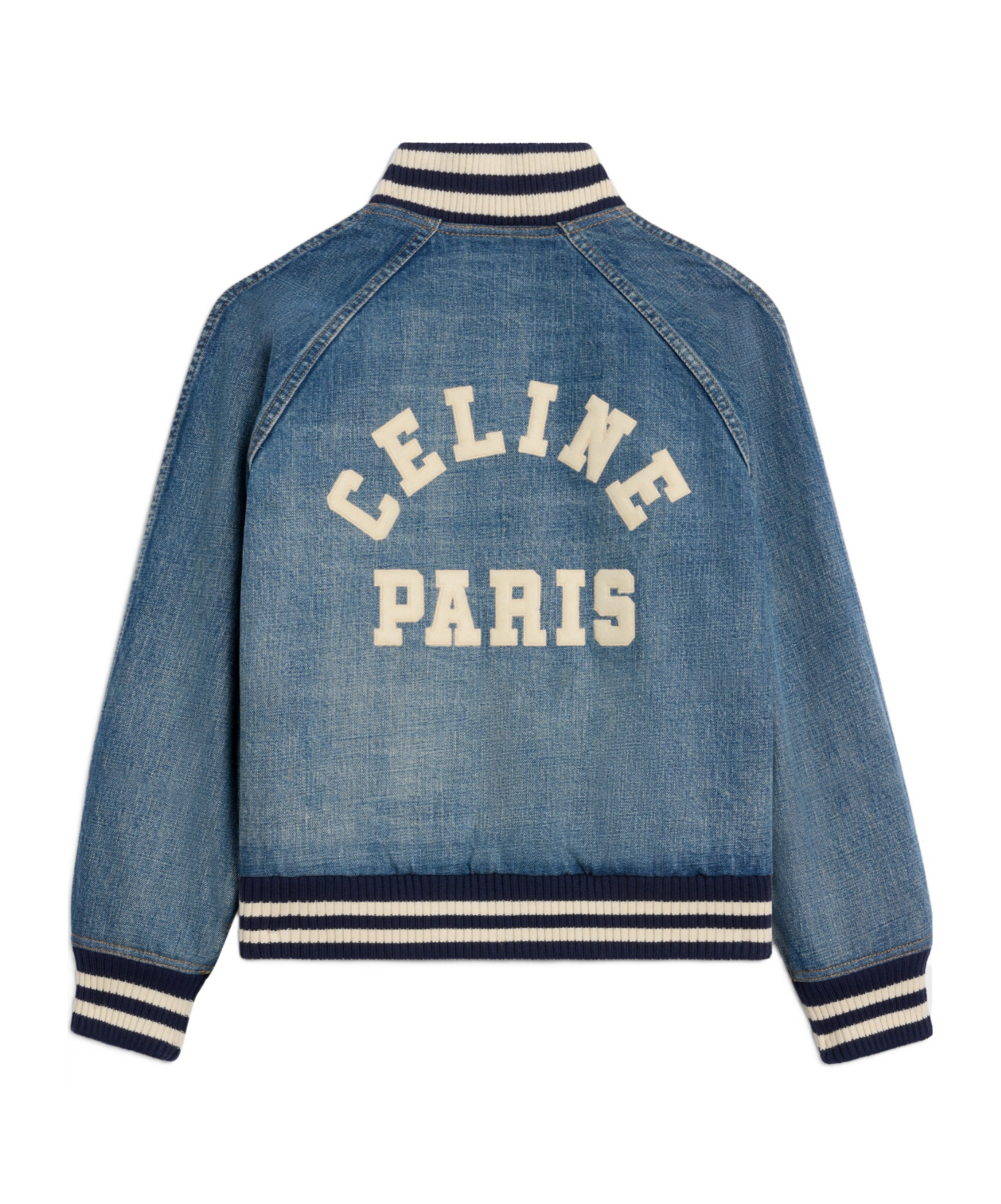 Celine Long-sleeved Denim Jacket In Blue
