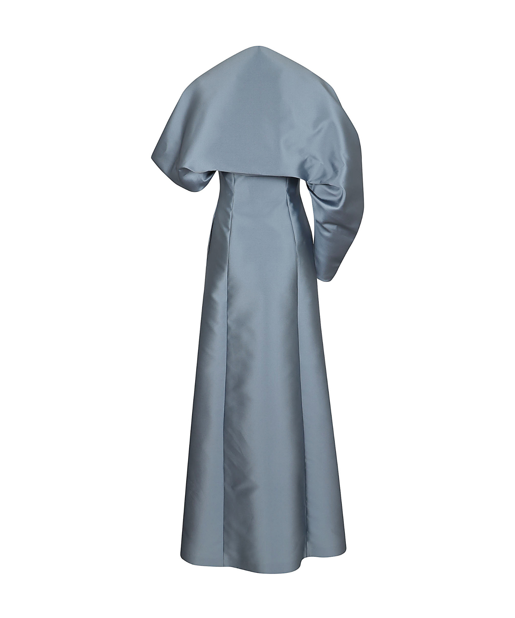 Alberta Ferretti Long Mikado Dress With Fitted Bustier In Gray