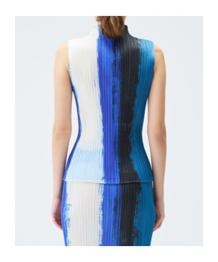 Issey Miyake Turtleneck Blouse In Multi