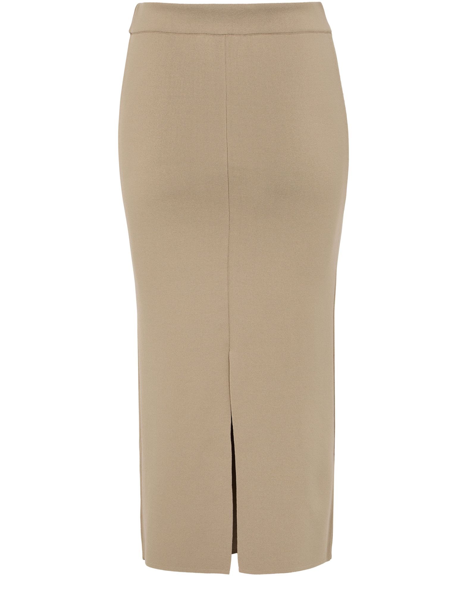 Max Mara Ribbed Texture Midi Length Elastic Waistband Skirt In Nude