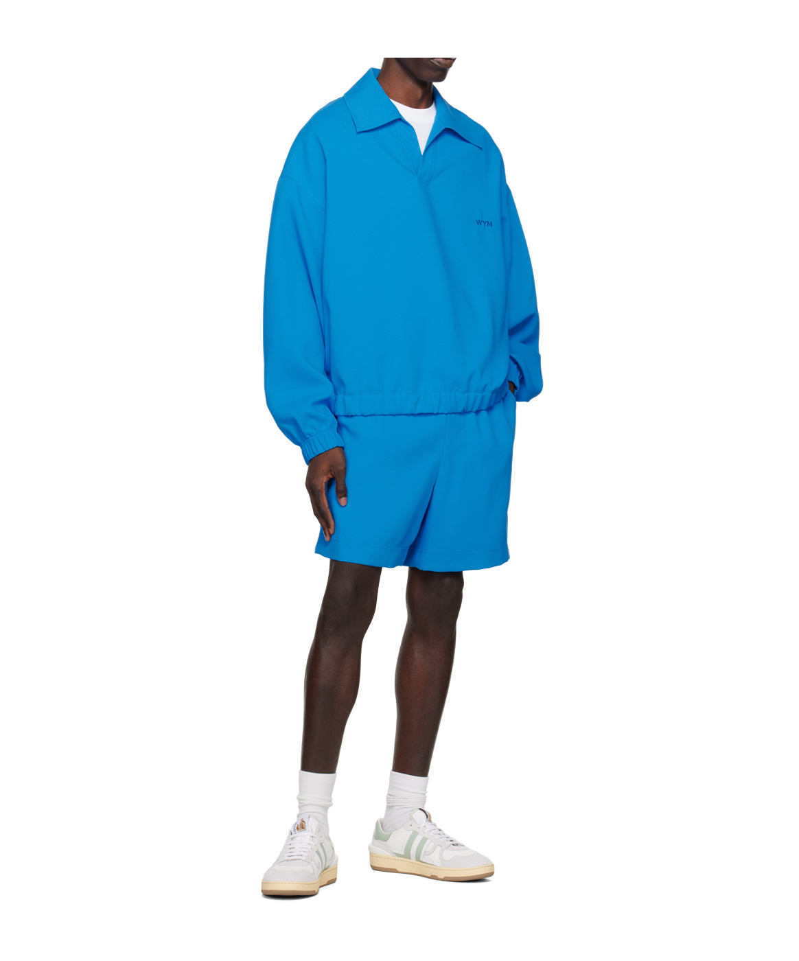 Wooyoungmi Blue Embroidered Shorts In Blue