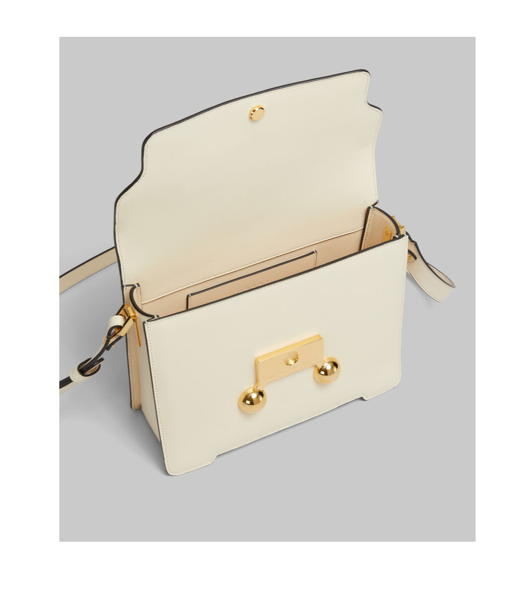 Marni Womens Shell Trunkaroo Branded-hardware Leather Shoulder Bag In Nude