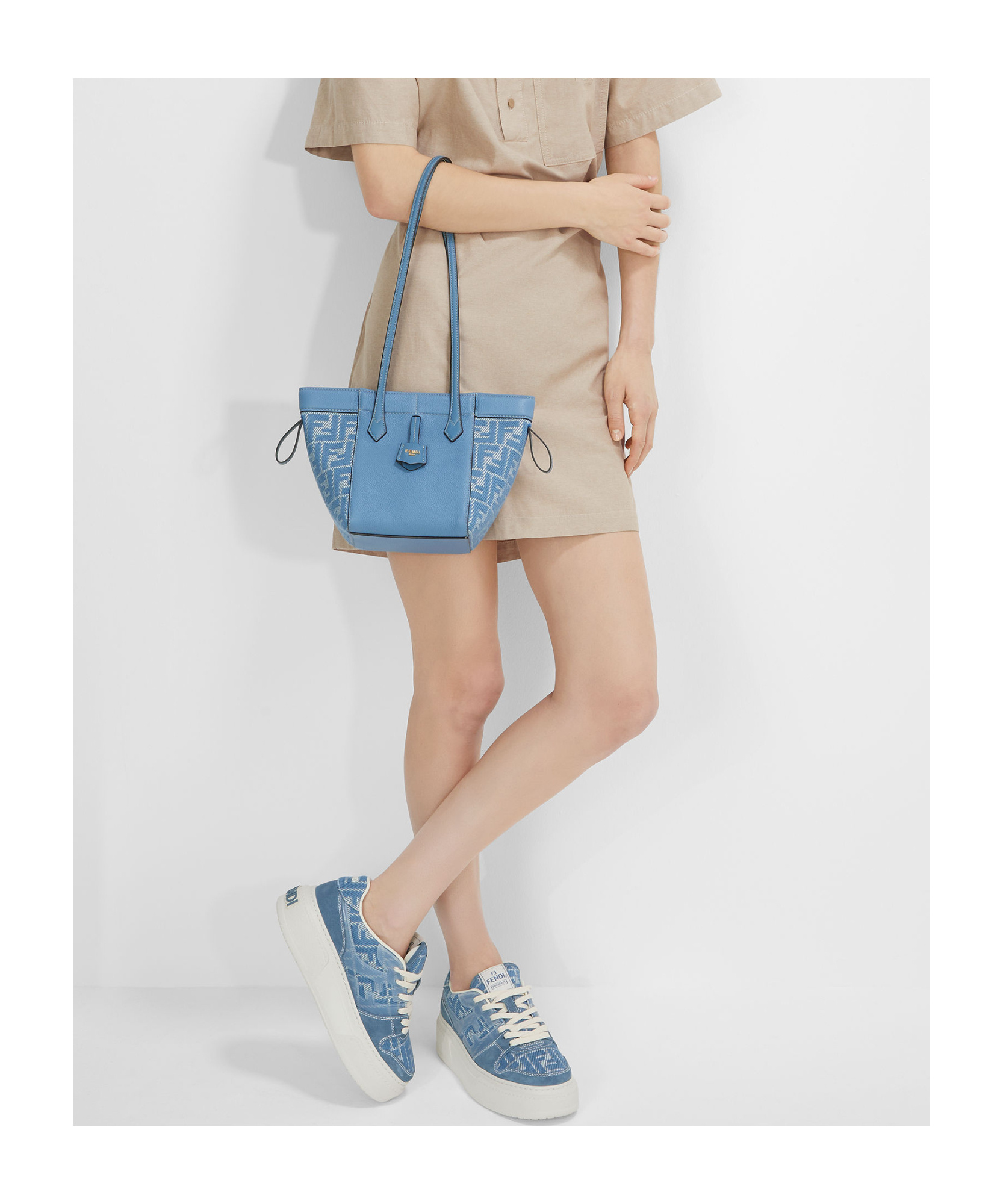 Fendi Women's Mini Origami Bucket Bag In Blue