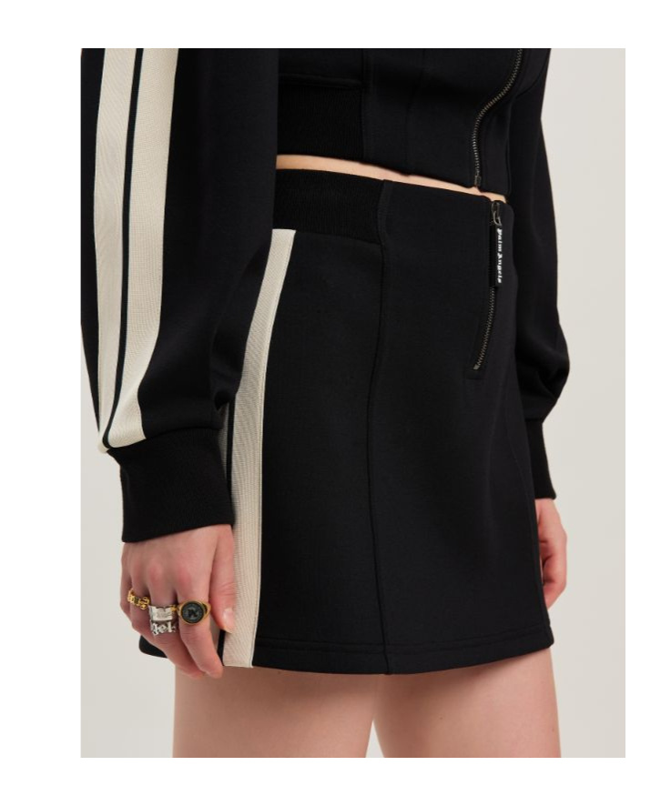 Shop Palm Angels Side Stripe Skirt In Black