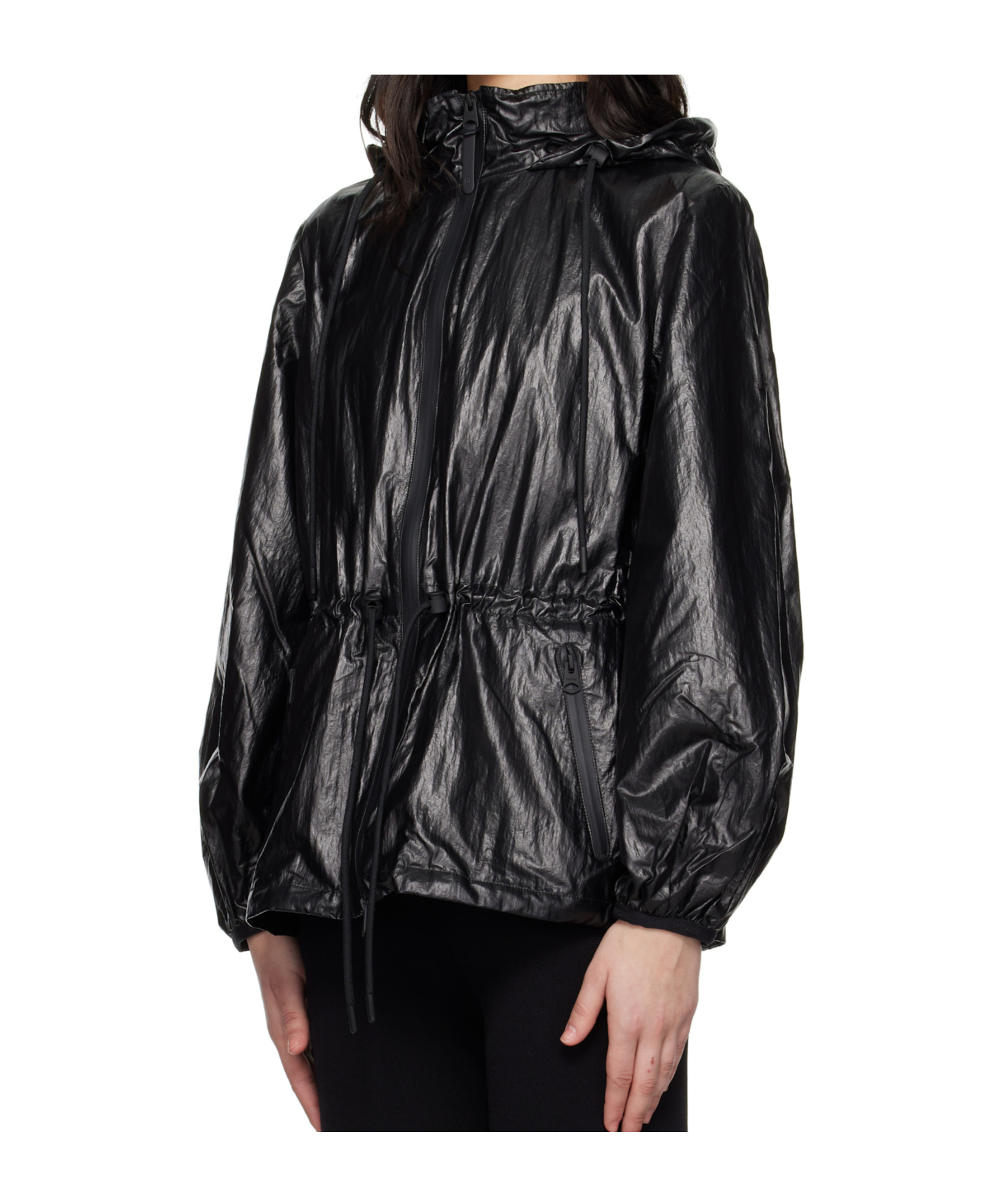 Mackage Black Isha Balloon Sleeve Rain Jacket In Black