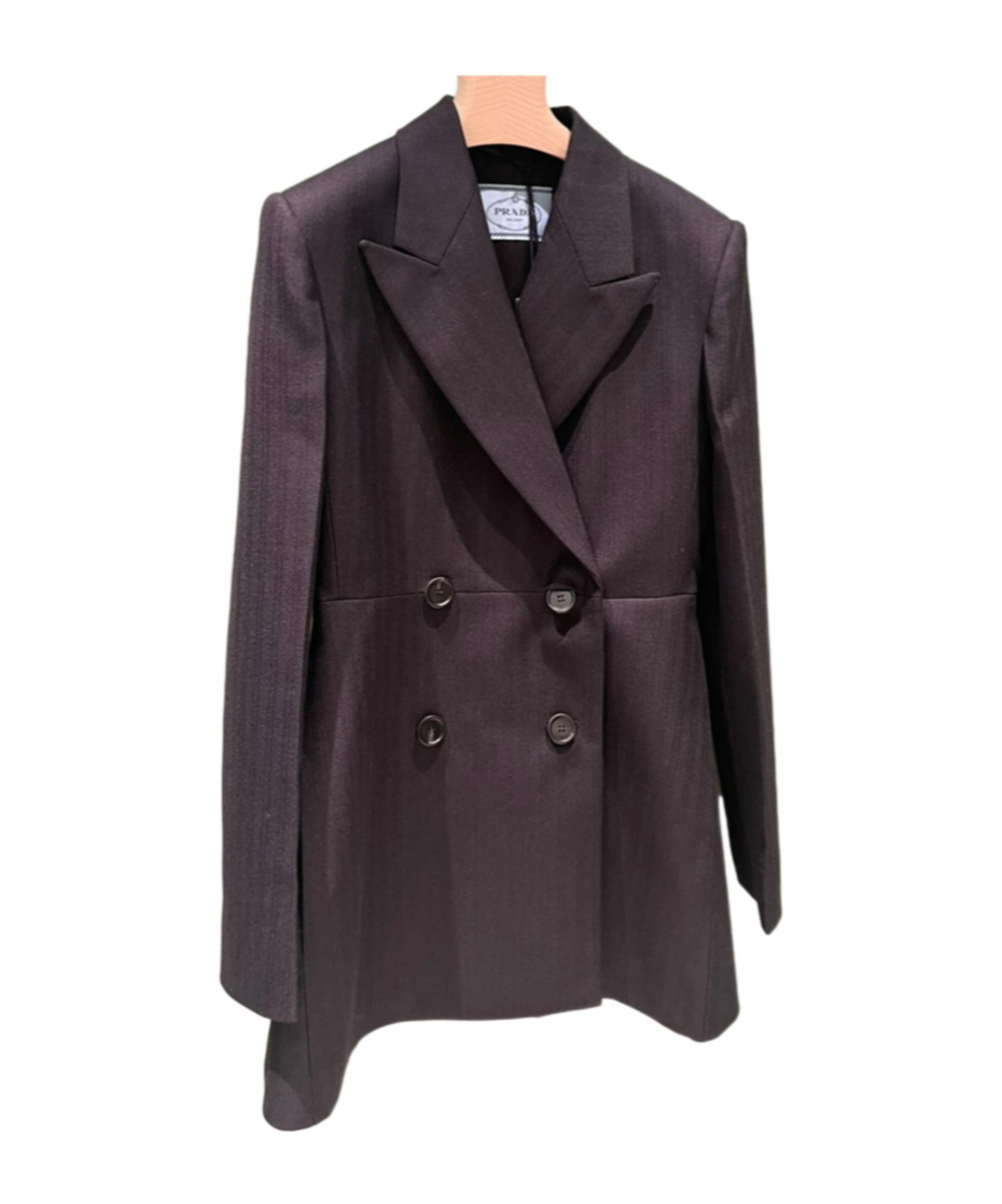 Prada Double-breasted Blazer In Blue