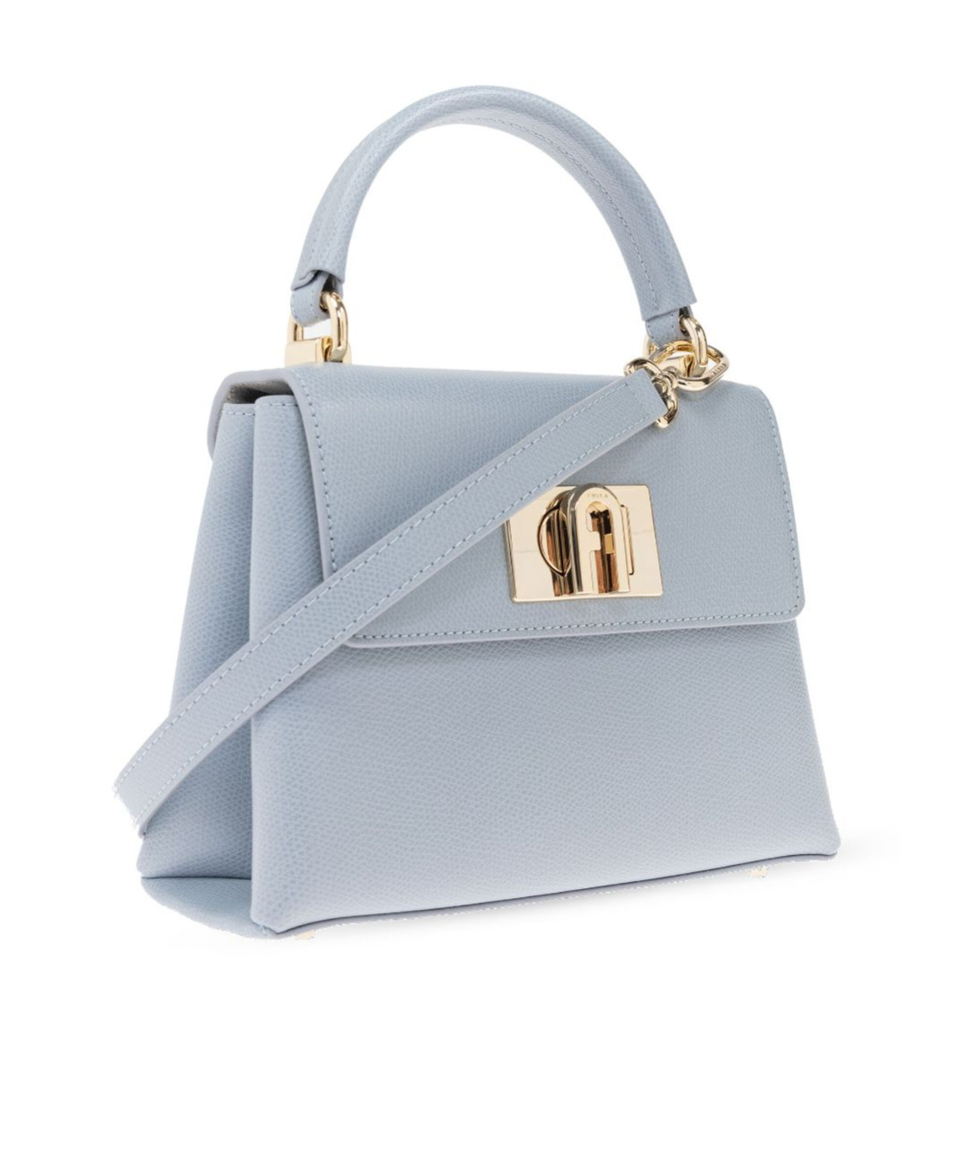 Furla 1927 Twist-lock Mini Tote Bag In Gray