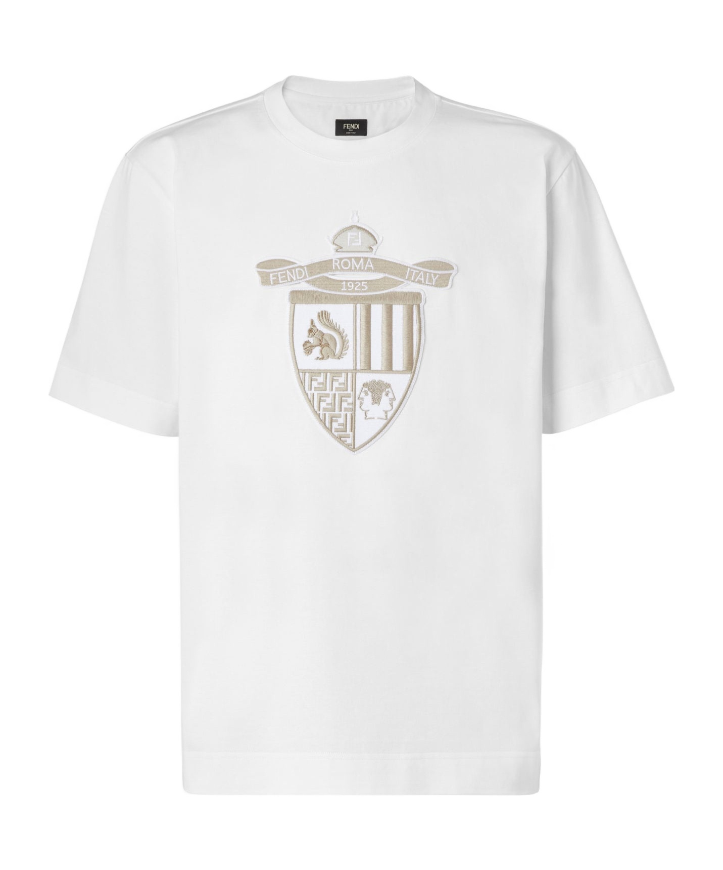 Fendi Short-sleeved Round Collar Oversized T-shirt In White
