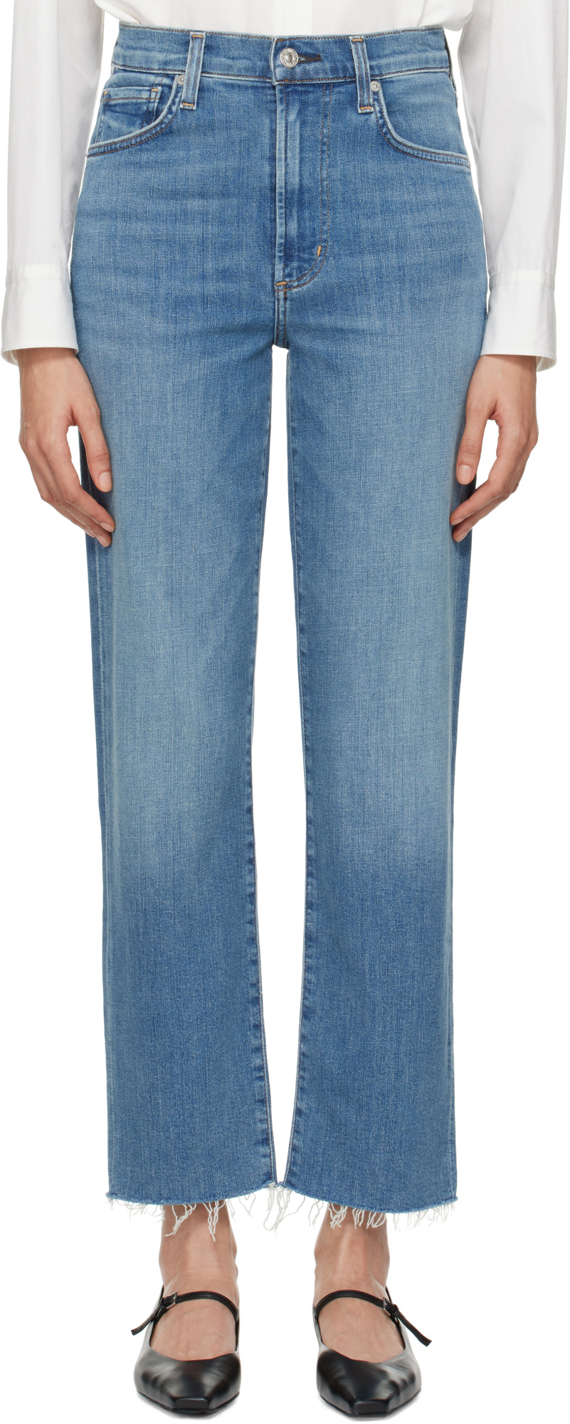 Shop Citizens Of Humanity Belt Loop Jeans In Blue