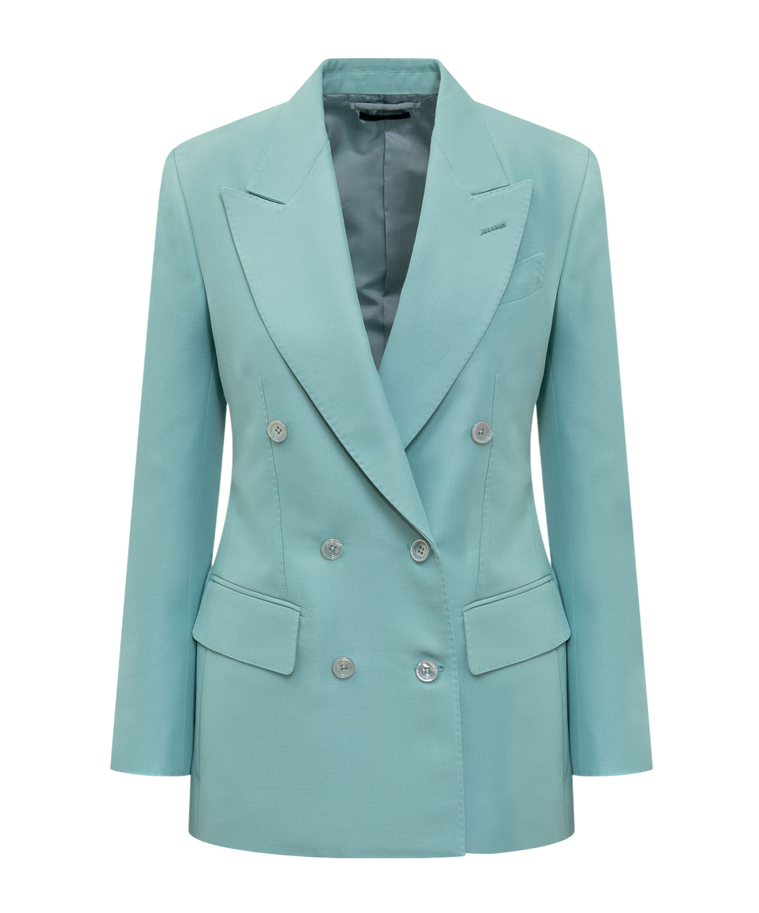 Tom Ford Double-breasted Wool Blazer In Blue