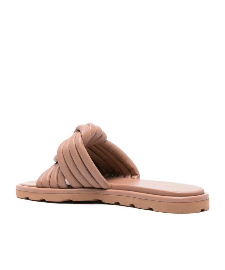Gianvito Rossi Knotted Napa Flat Slide Sandals In Nude