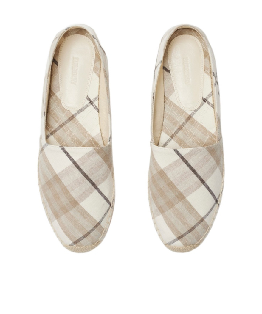 Burberry Mews Check Espadrille Flat In Nude