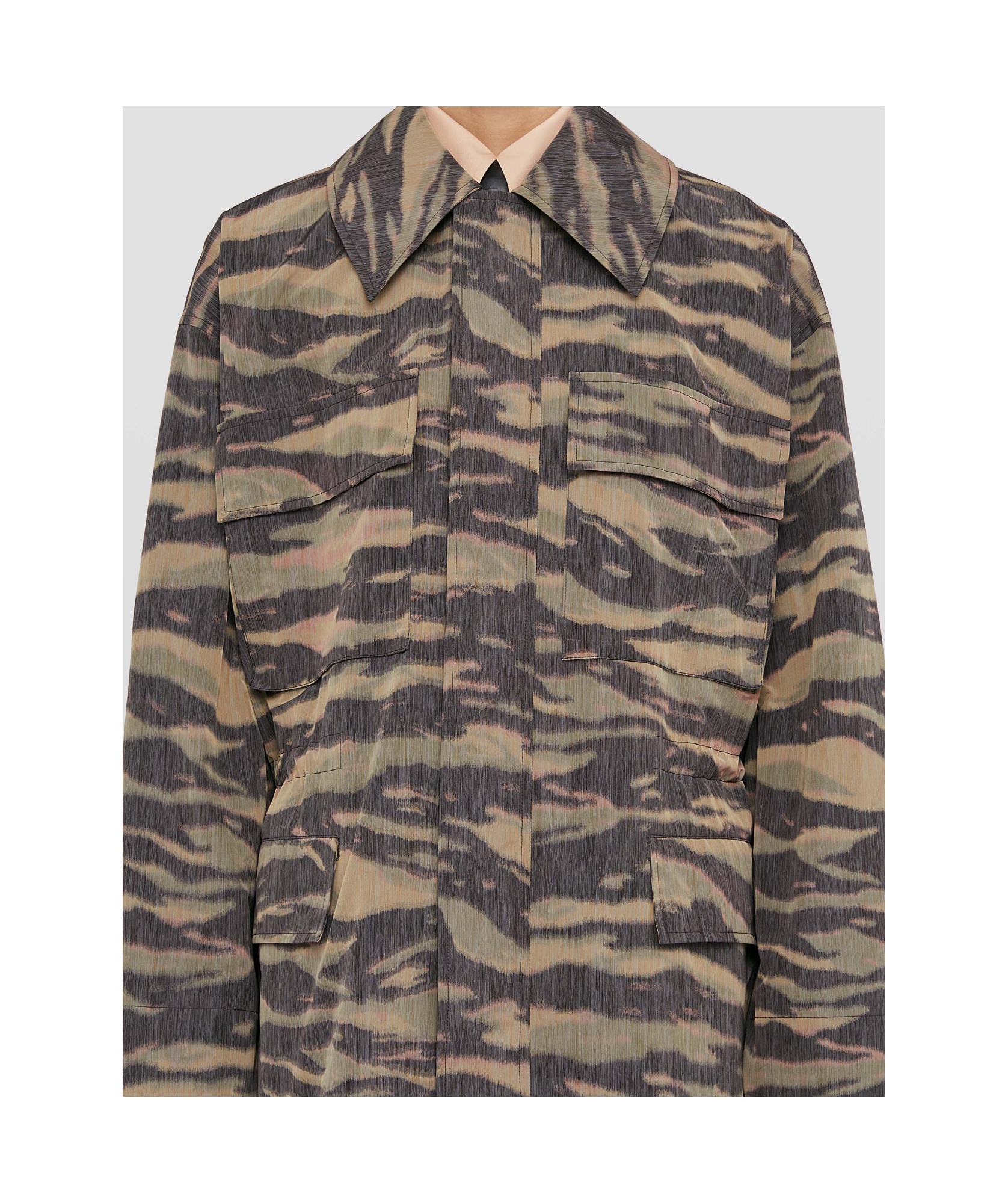 Jil Sander Camo Print Jacket In Black