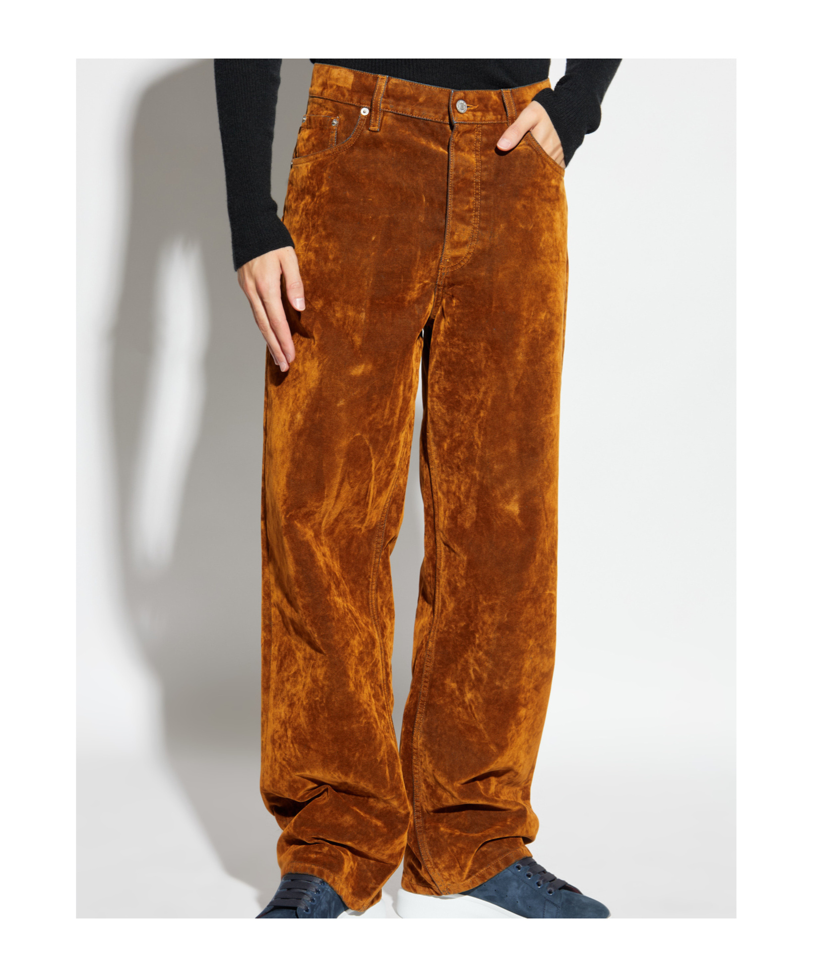 Dries Van Noten Belt Loop Casual Pants In Brown