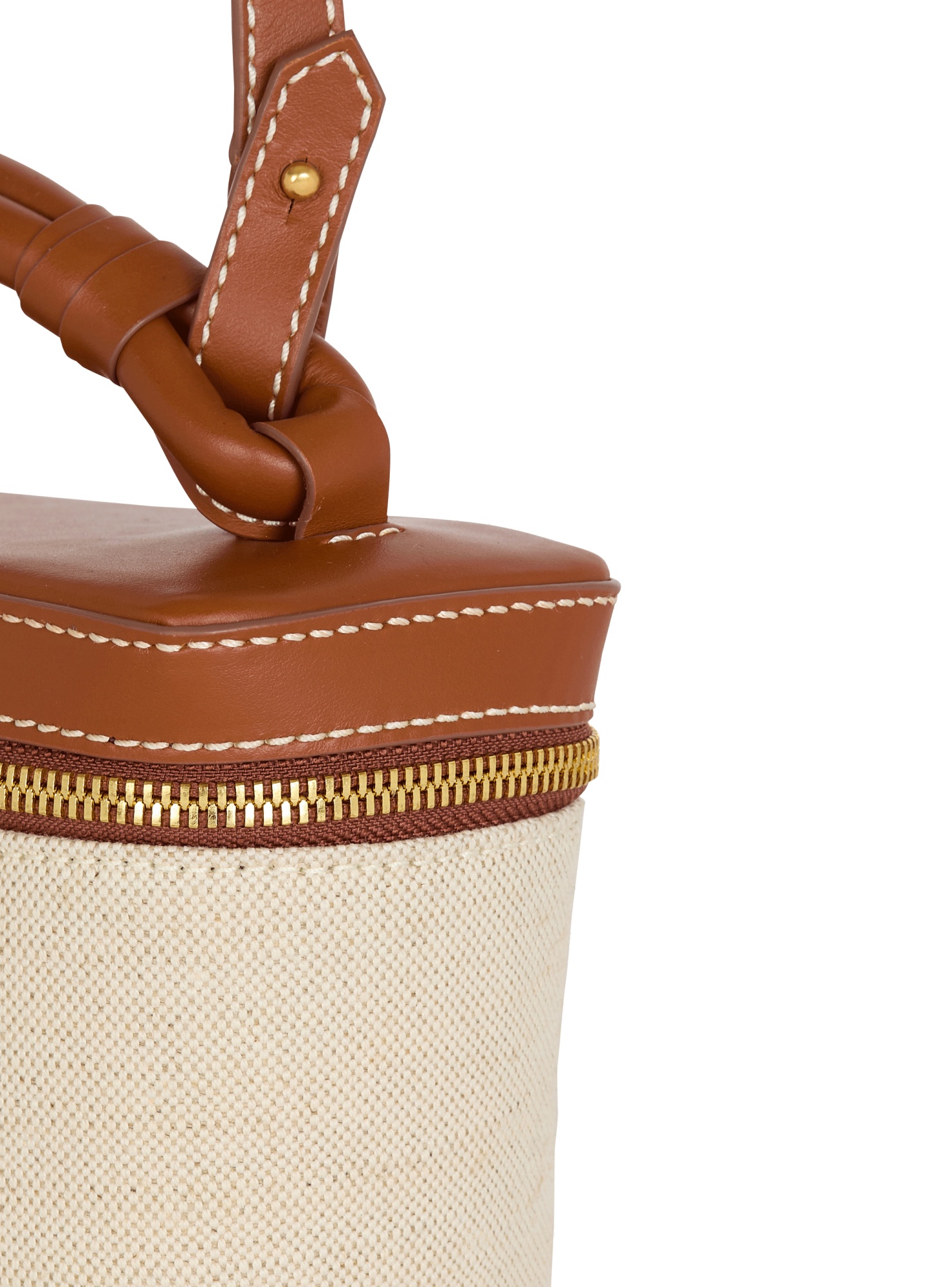Shop Balmain B-army Vanity Case In Canvas And Leather In White