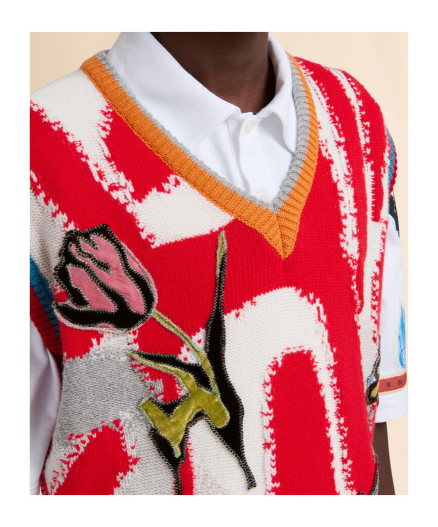 Marni Multicolour Wool Jumper In Transparent