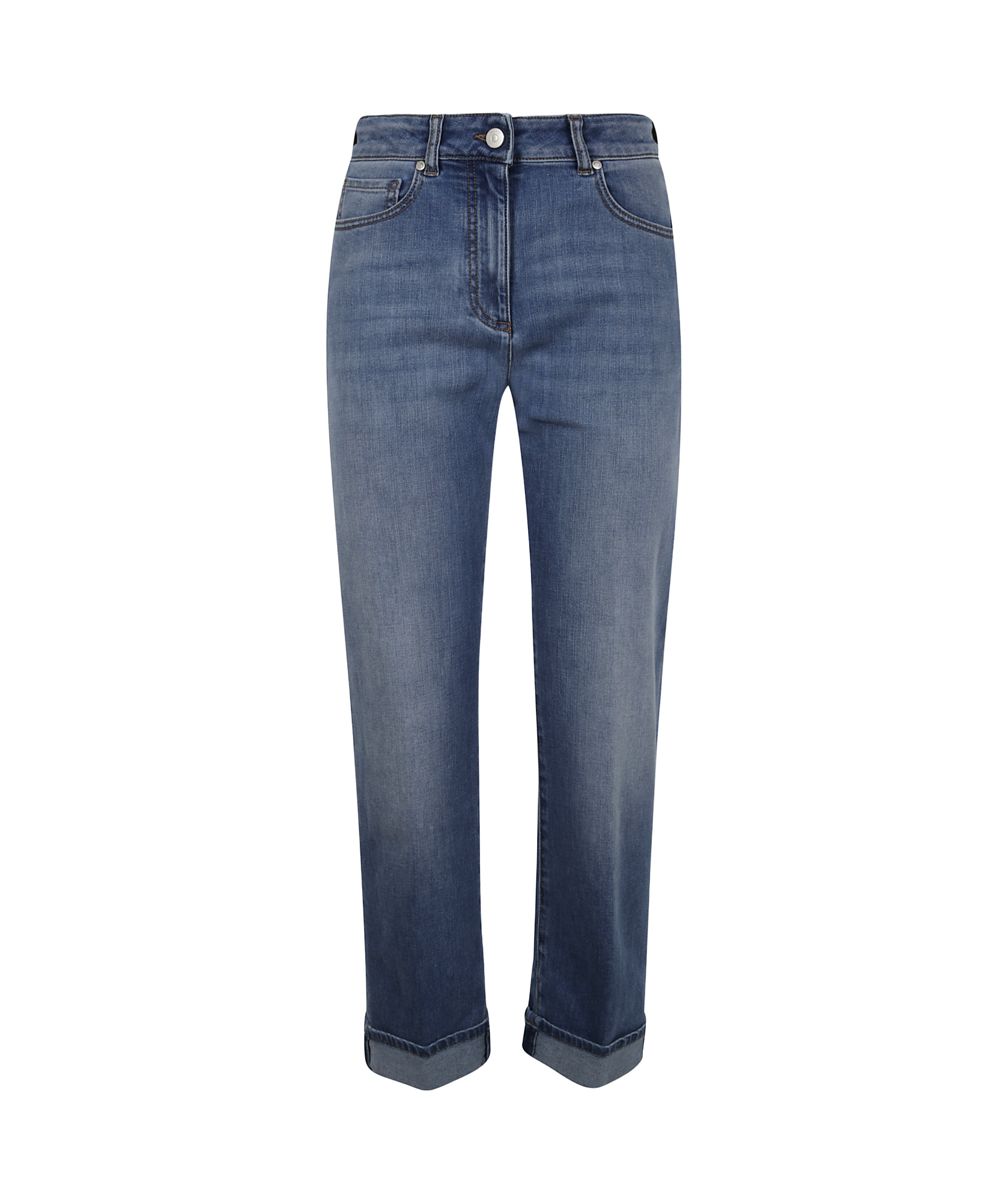 Peserico Comfort Light Denim Trousers In Blue
