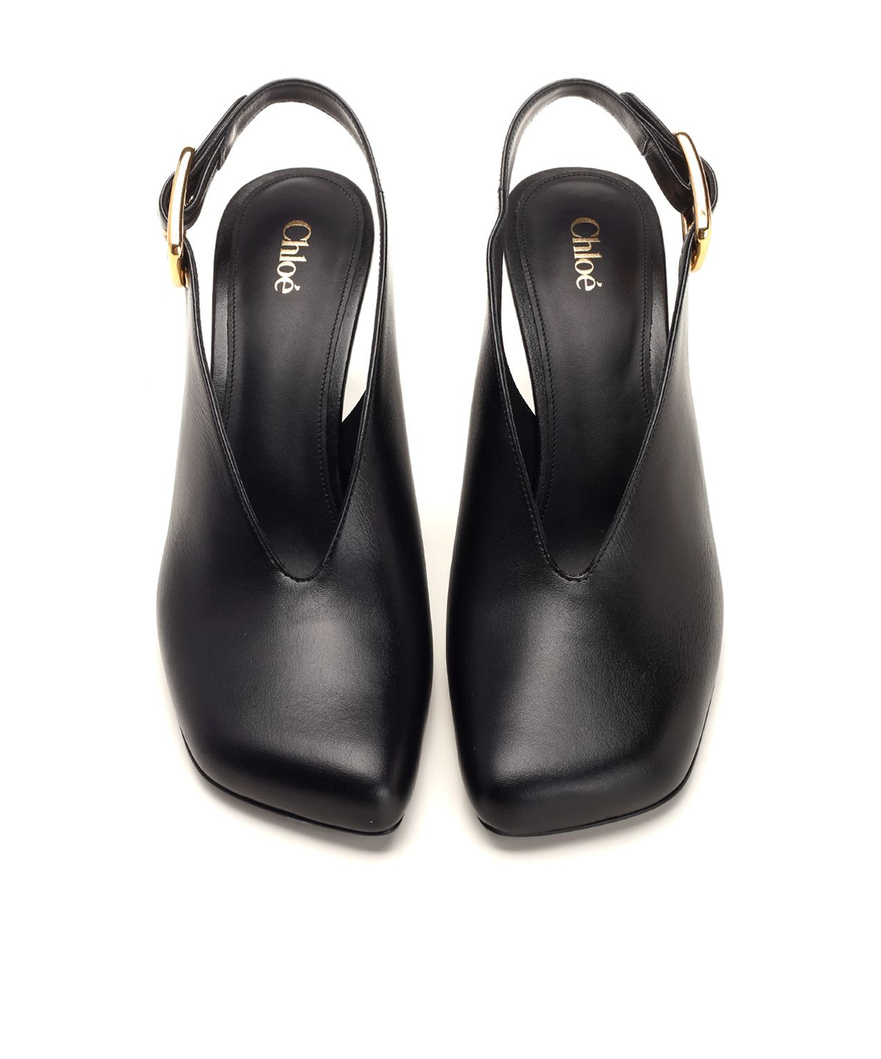 Chloé Andrea 70 Slingback Leather Pumps In Black