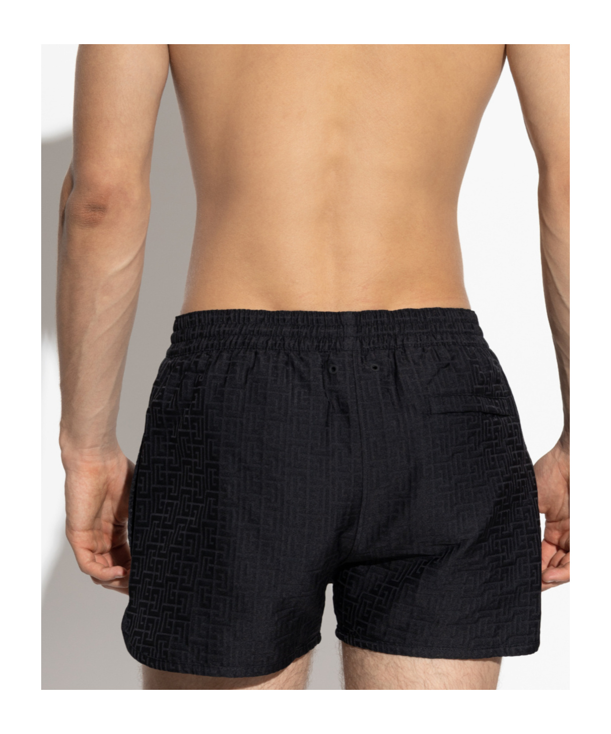 Balmain Drawstring-fastening Swim Shorts In Black