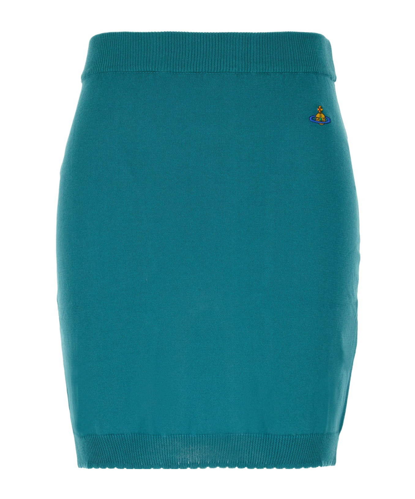 Vivienne Westwood Orb Embroidered Knit Skirt In Green