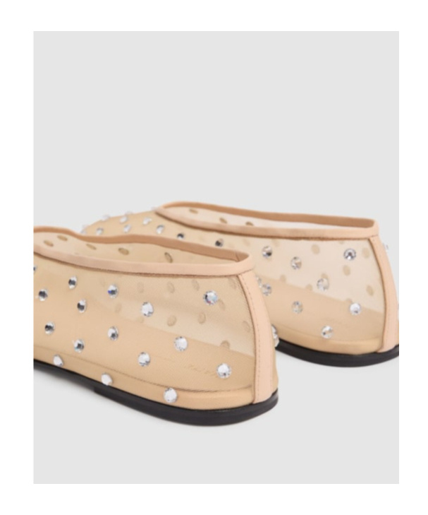 Khaite Marcy Crystal-embellished Mesh Ballet Flats