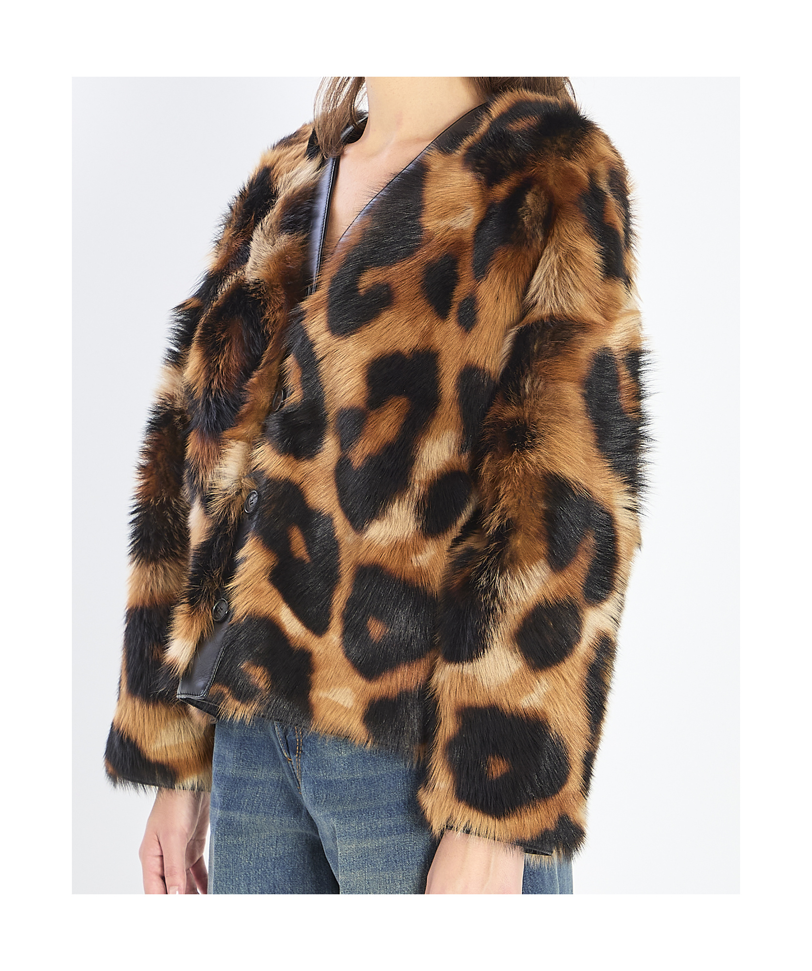 Loewe Leopard-print Shearling Jacket In Brown