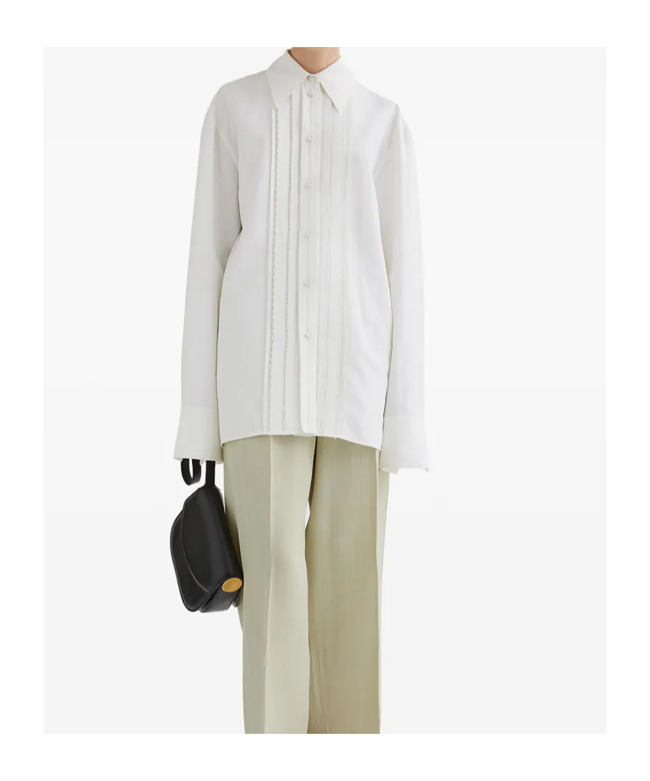 Jil Sander Pleated Long Sleeves Shirt In White