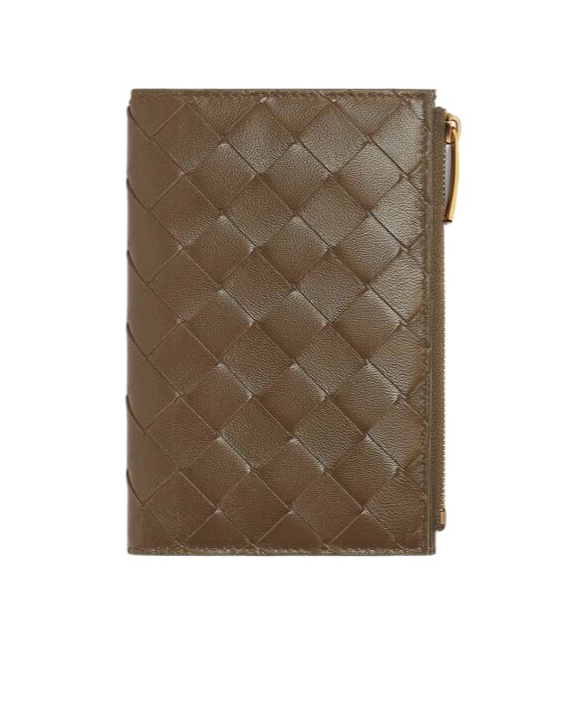 Bottega Veneta Medium Double Fold Wallet In Brown