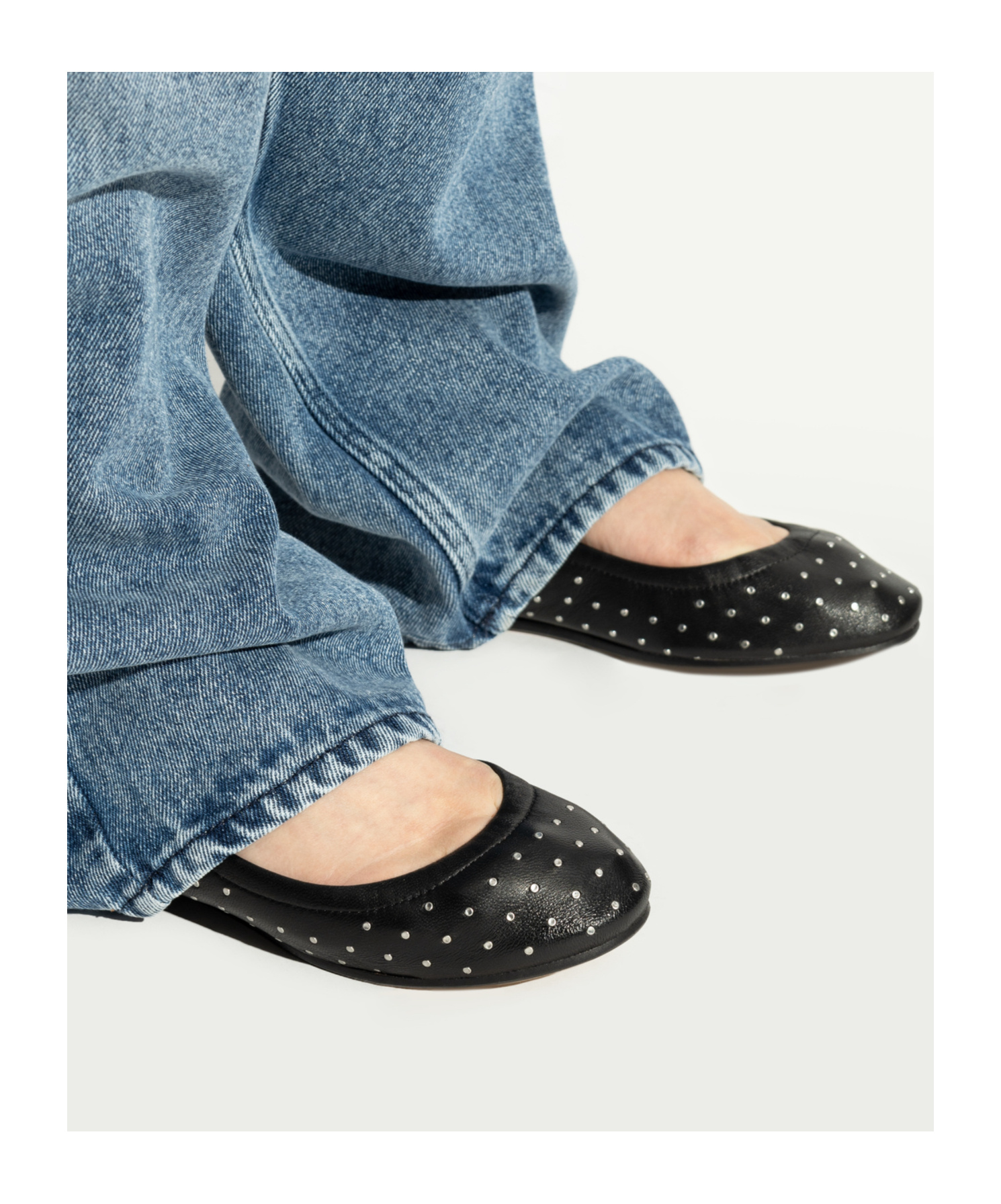 Isabel Marant Belna Studded Leather Ballerina Flats In Black