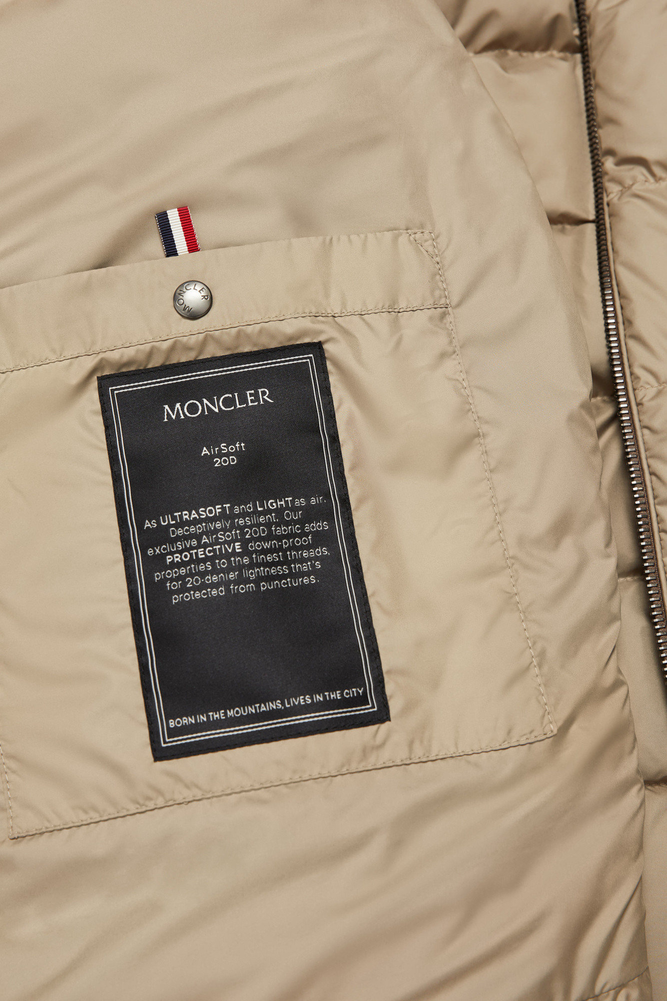 Moncler Tuile Leather-trimmed Down Biker Jacket In Nude