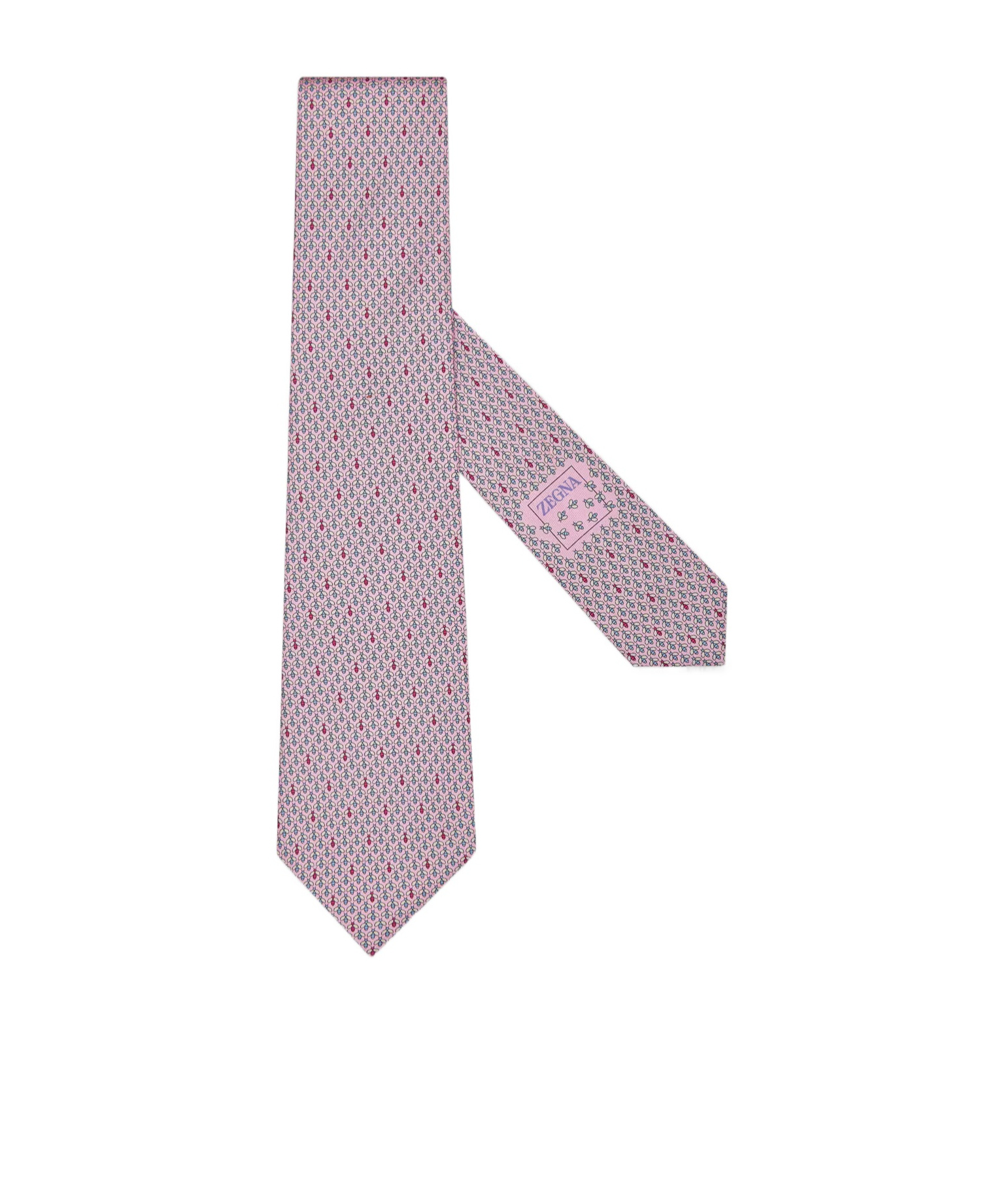Zegna Bee-print Silk Tie In Pink