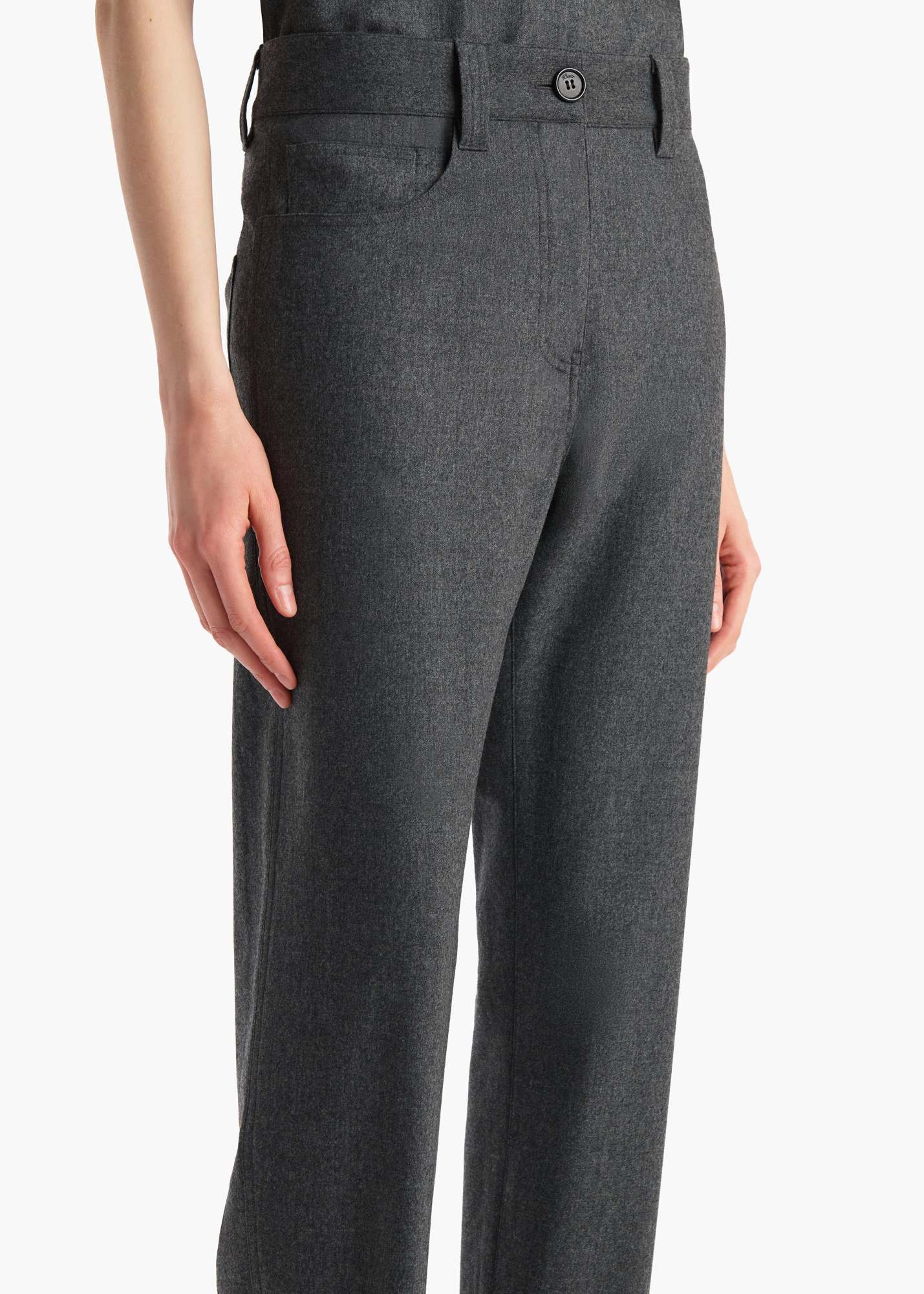 Khaite Belt Loop Casual Pants In Gray