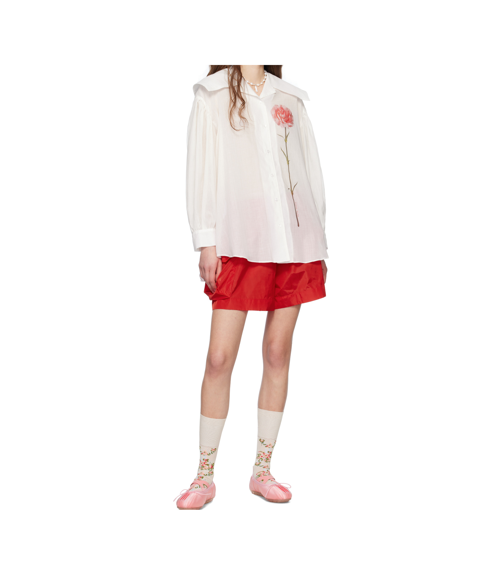 Simone Rocha Long Sleeve Shirt In White